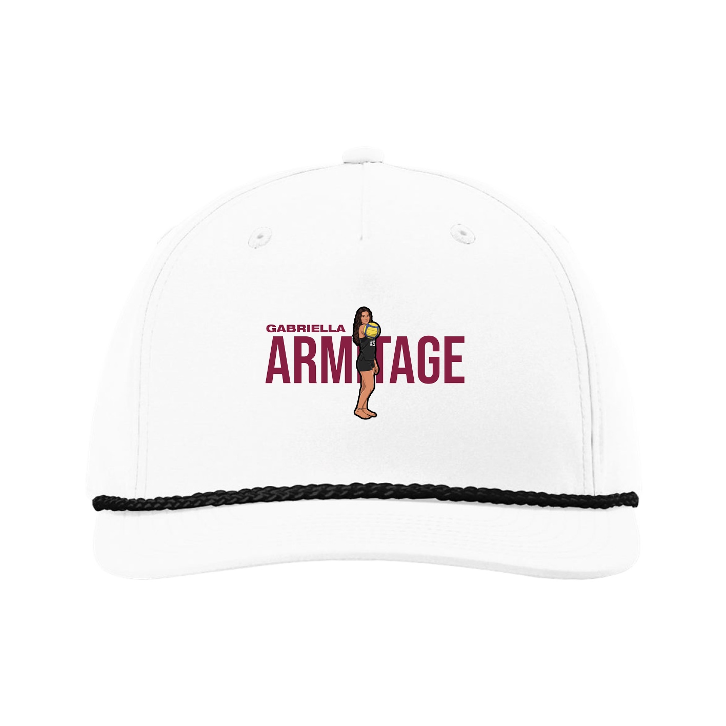 Five-Panel Classic Rope Cap — Player Name in White