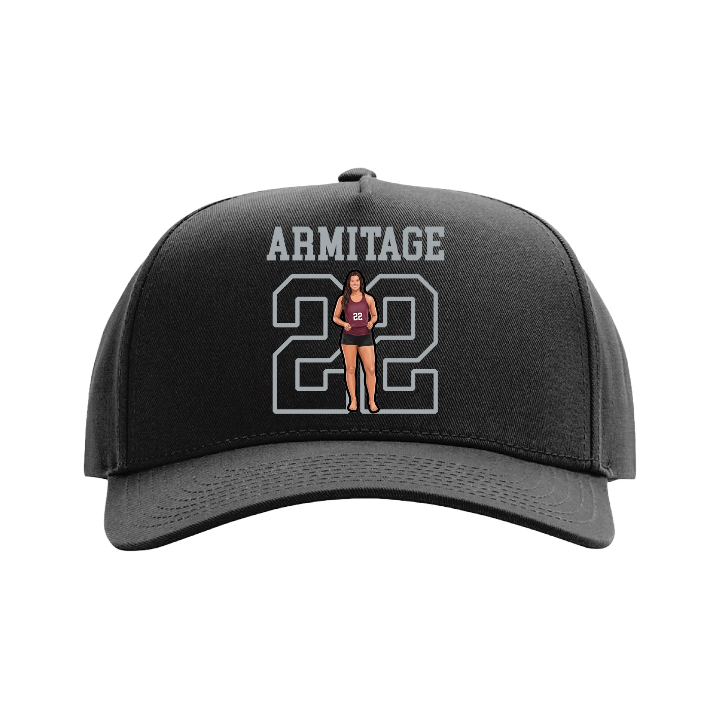 Full Fabric Five-Panel Champ Cap — Shirsey in Black