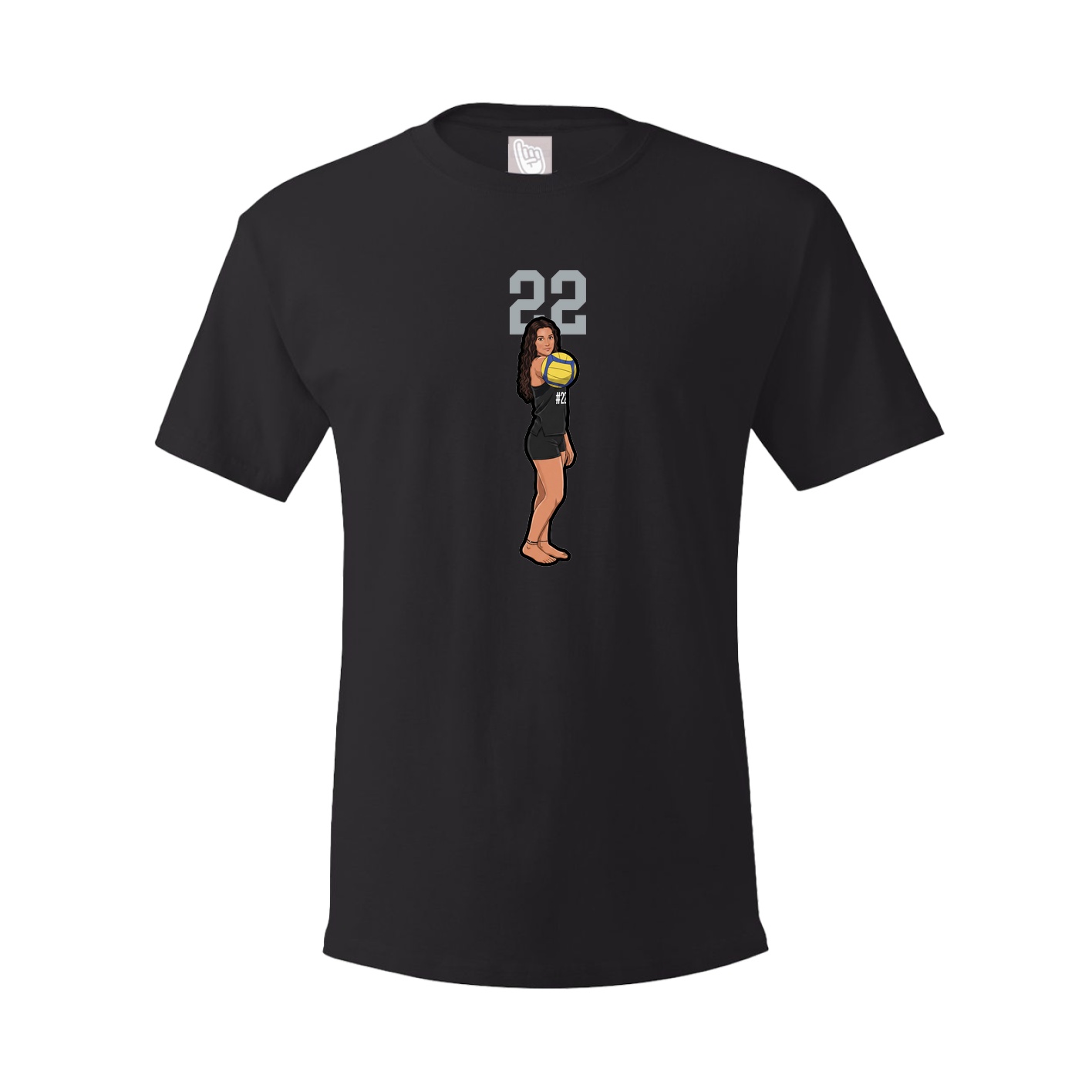 Youth Tee — Number Top in Black