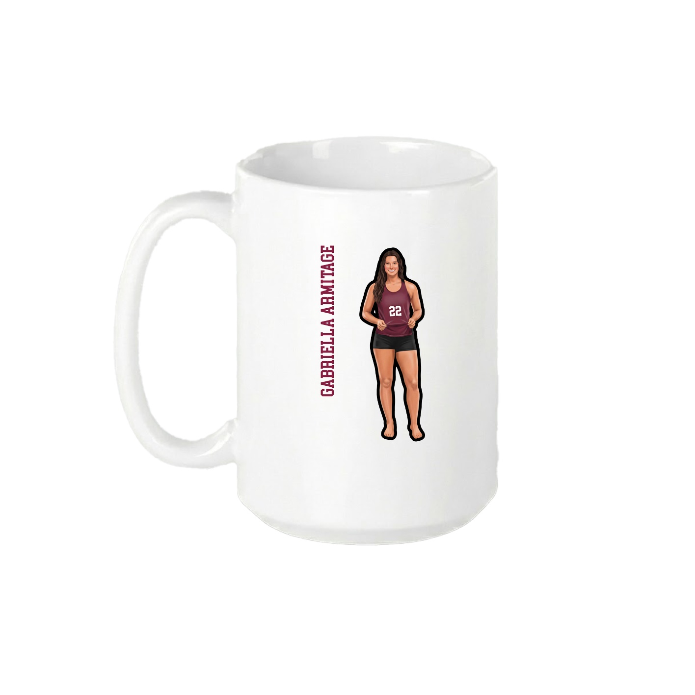 15oz Coffee Mug — Name Vertical in White