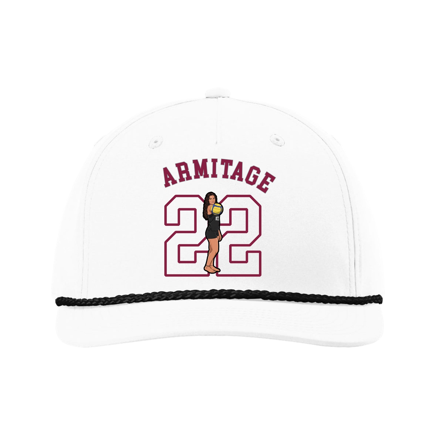 Five-Panel Classic Rope Cap — Shirsey Arch in White