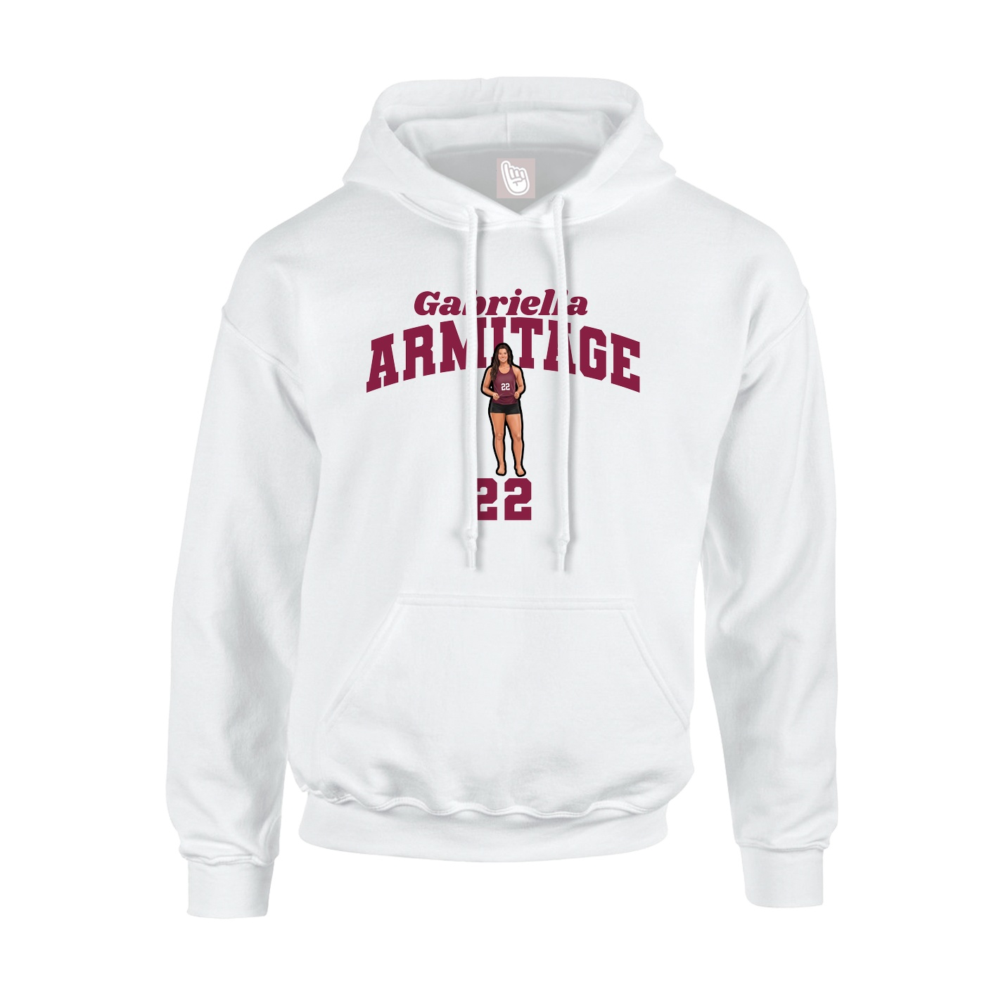 Youth Hoodie — Signature Arch in White