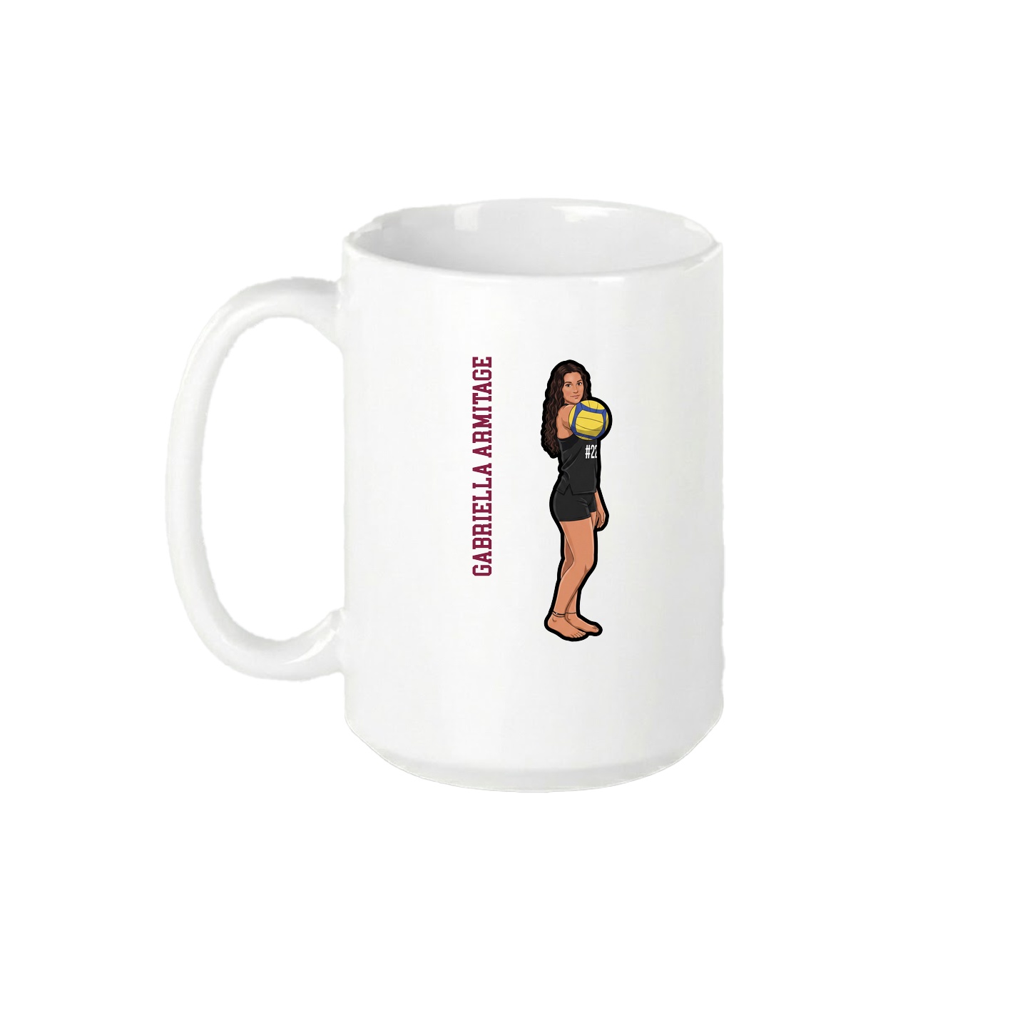 15oz Coffee Mug — Name Vertical in White