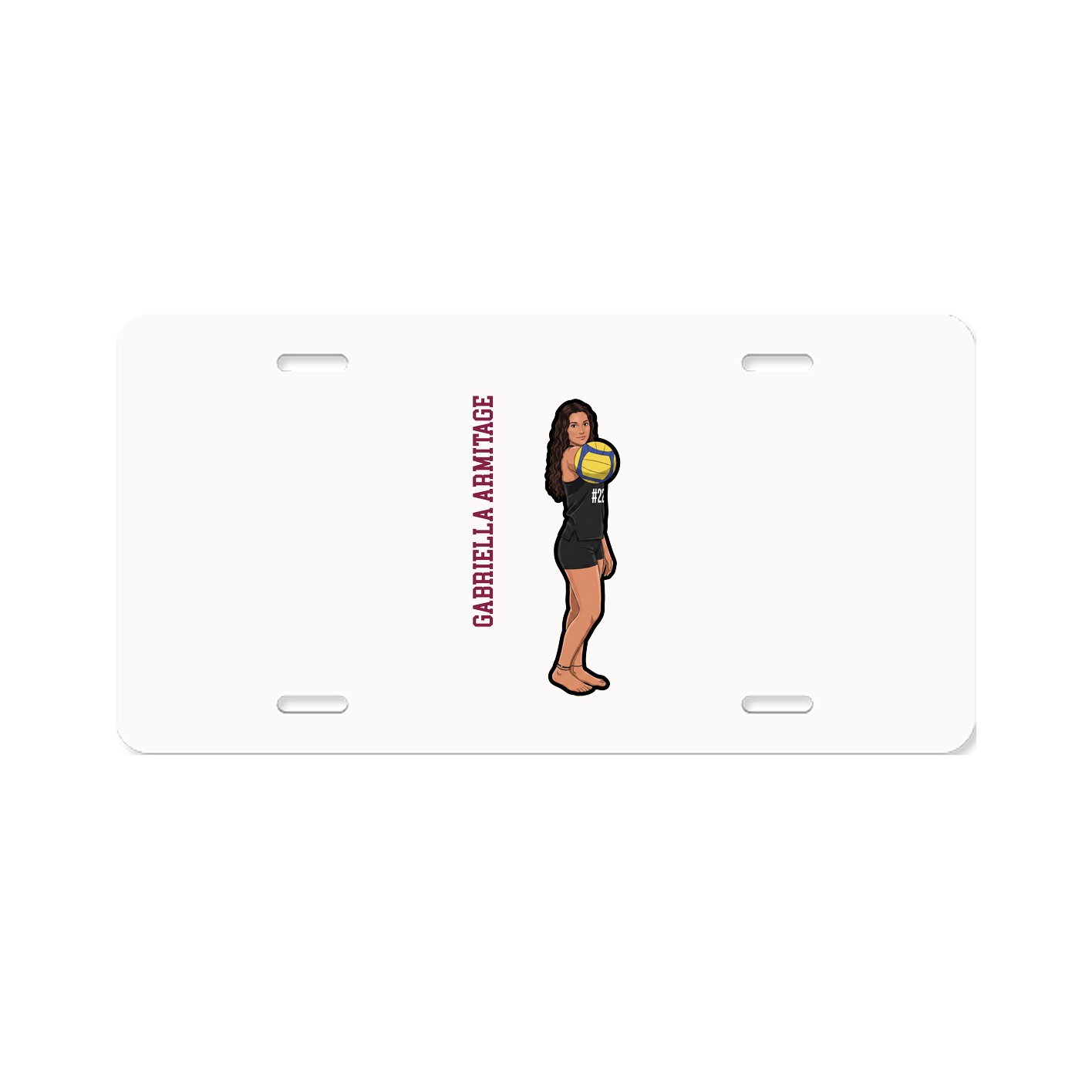 License Plate — Name Vertical in Classic