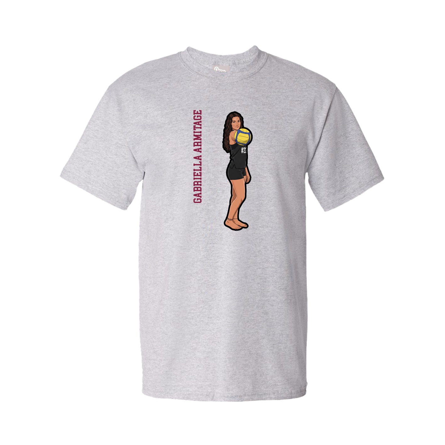 Tee — Name Vertical in Grey