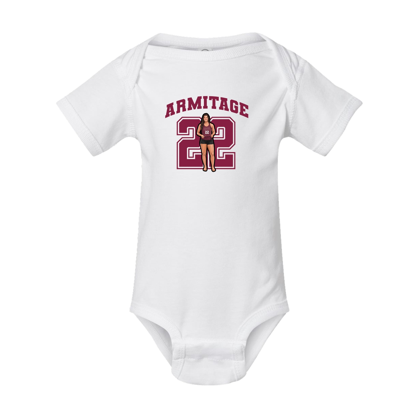 Baby Onesie — Number in White