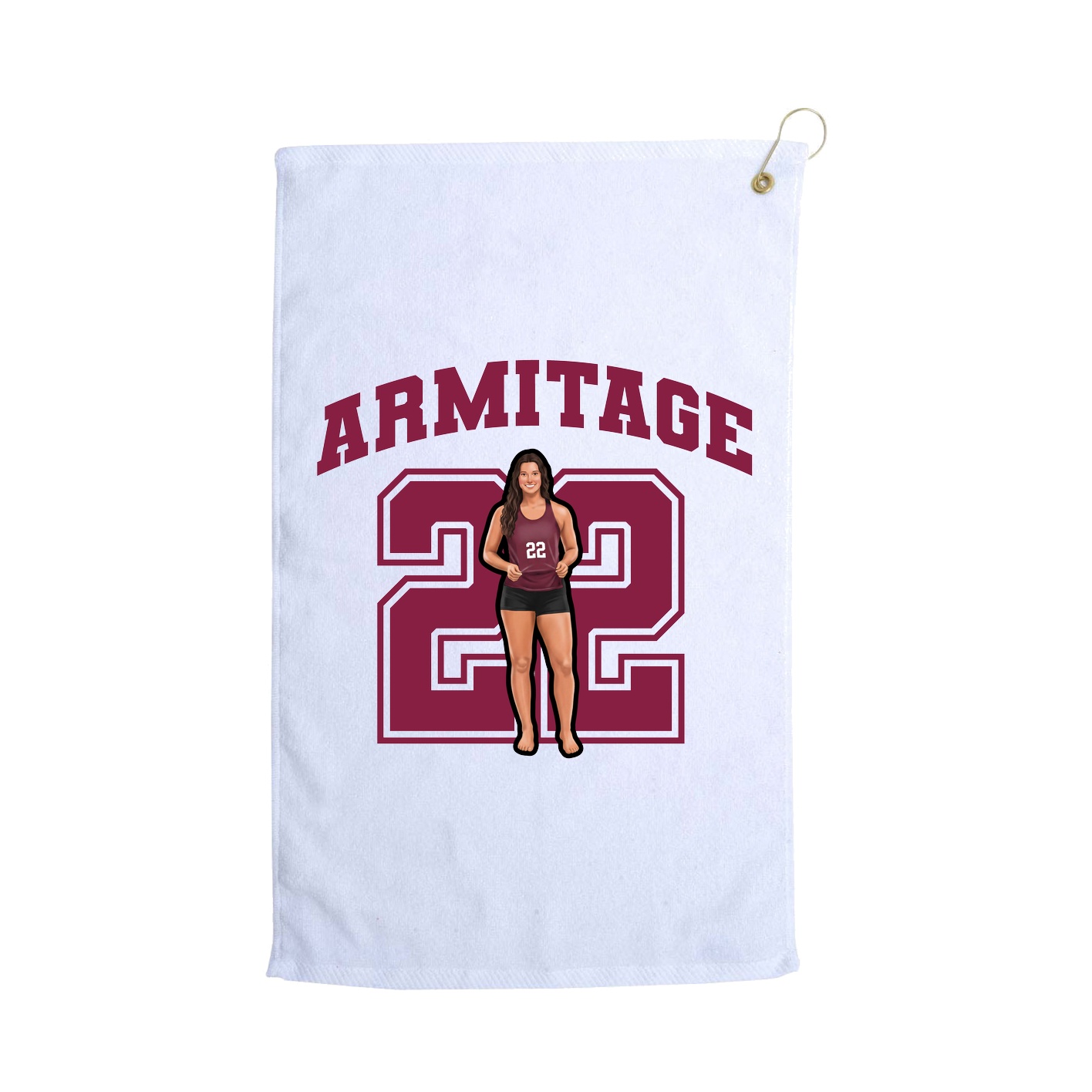 Golf Towel — Number in White
