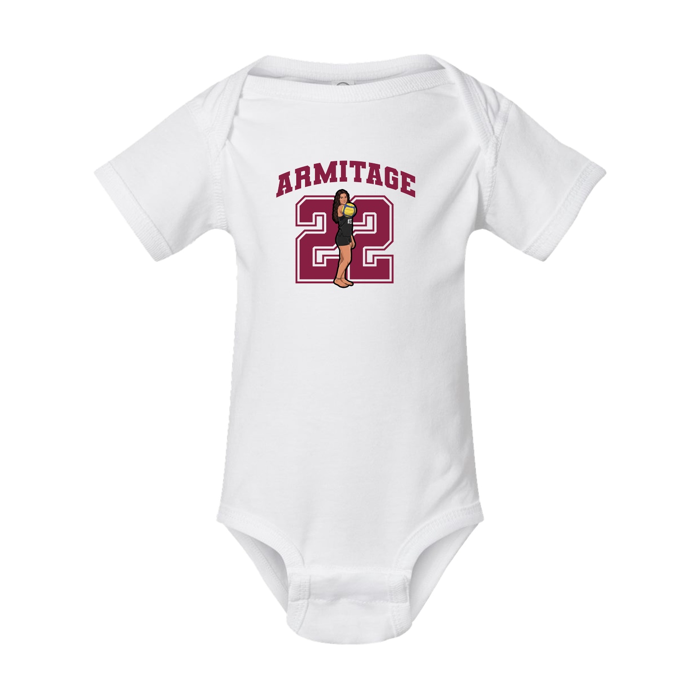 Baby Onesie — Number in White