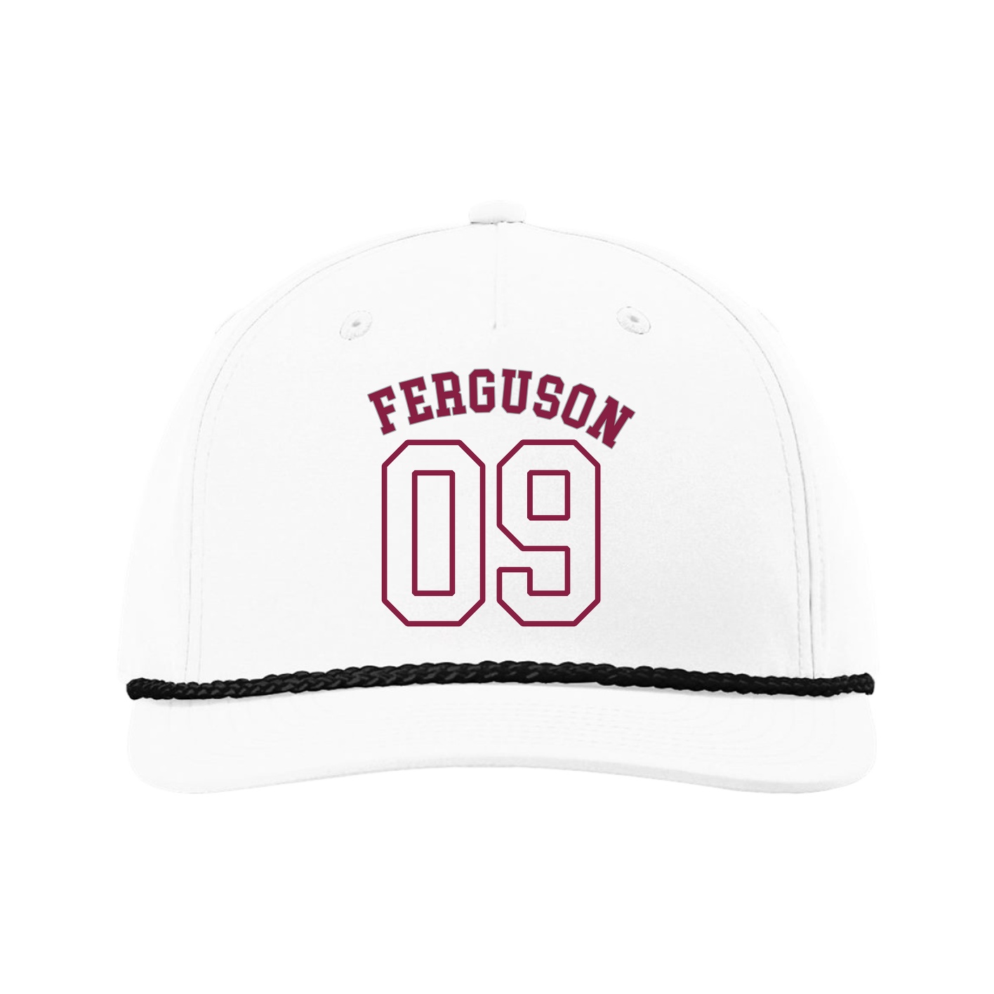 Five-Panel Classic Rope Cap — Shirsey Arch in White