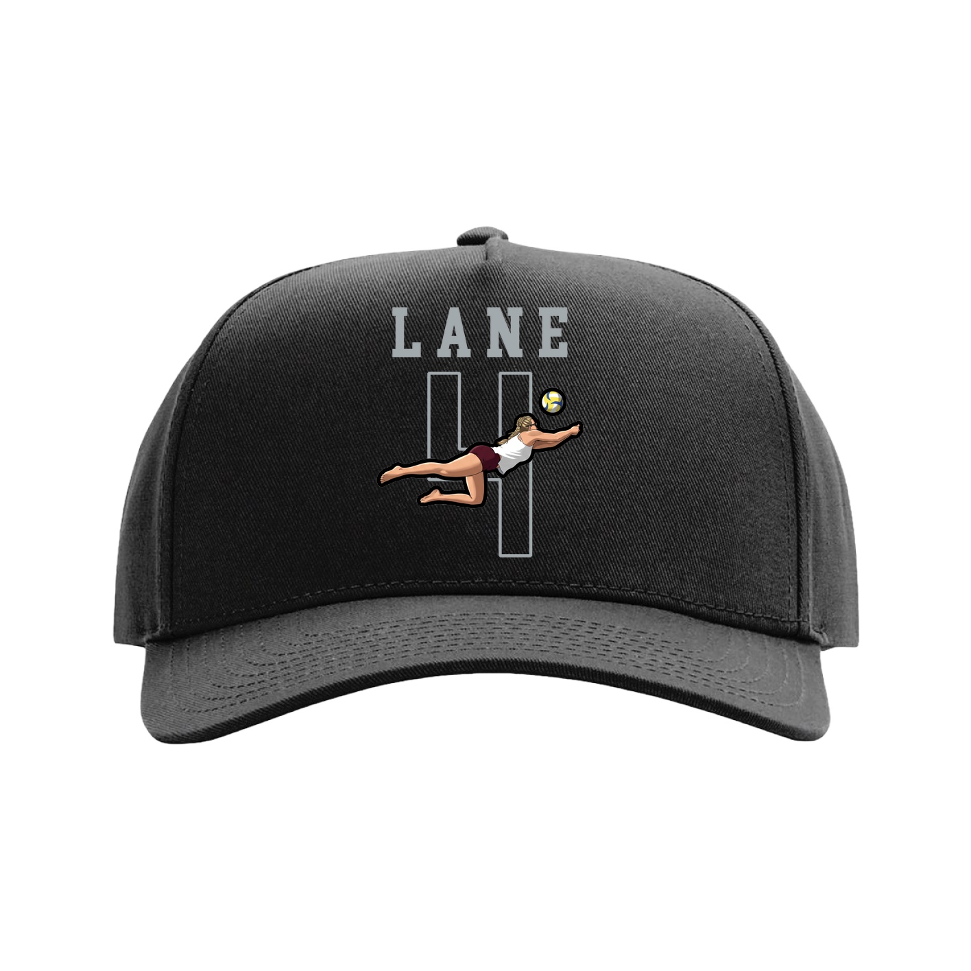 Full Fabric Five-Panel Champ Cap — Shirsey in Black