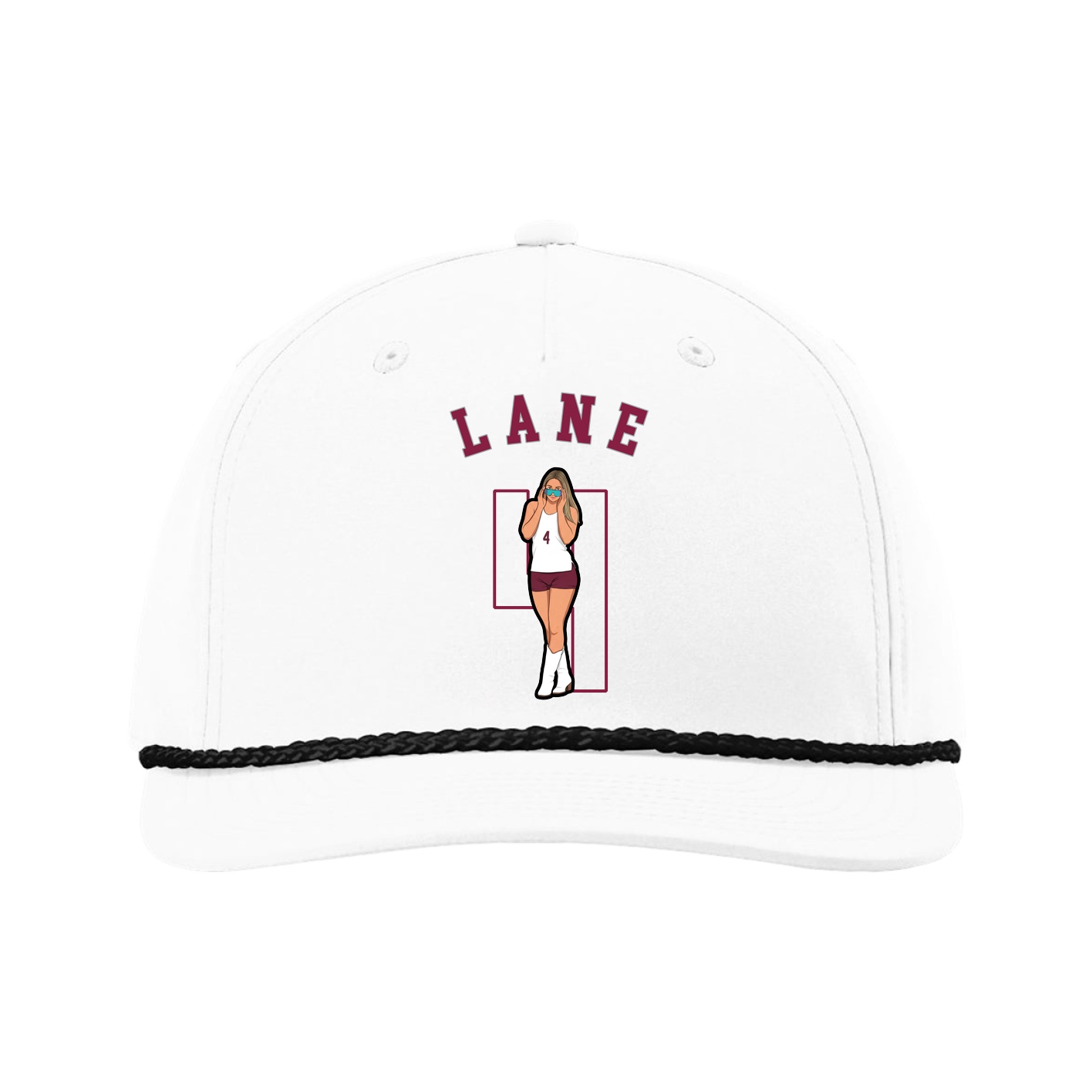 Five-Panel Classic Rope Cap — Shirsey Arch in White