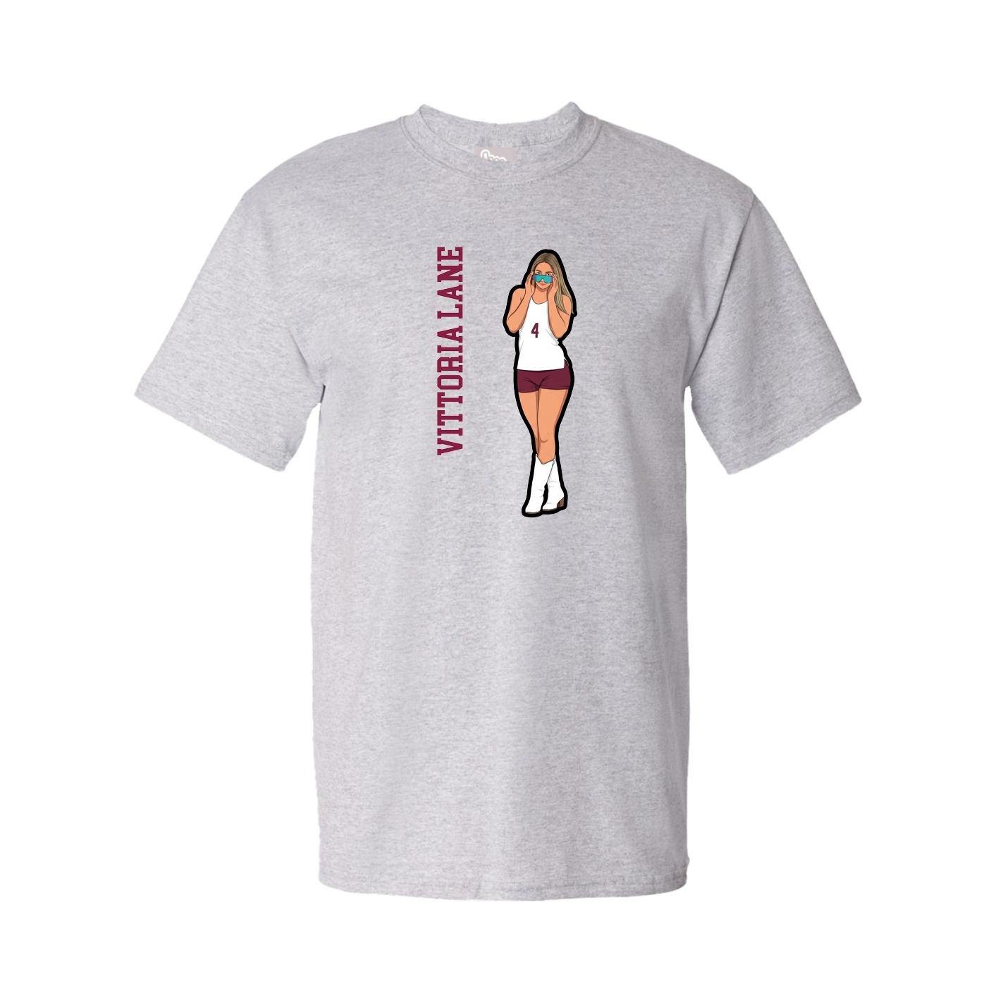 Tee — Name Vertical in Grey