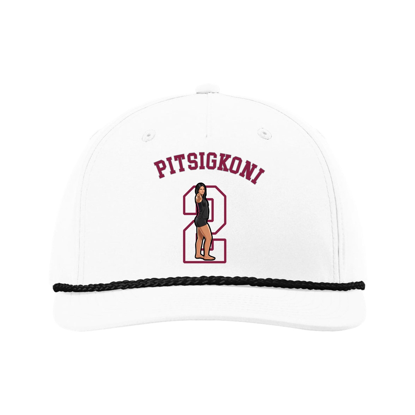 Five-Panel Classic Rope Cap — Shirsey Arch in White