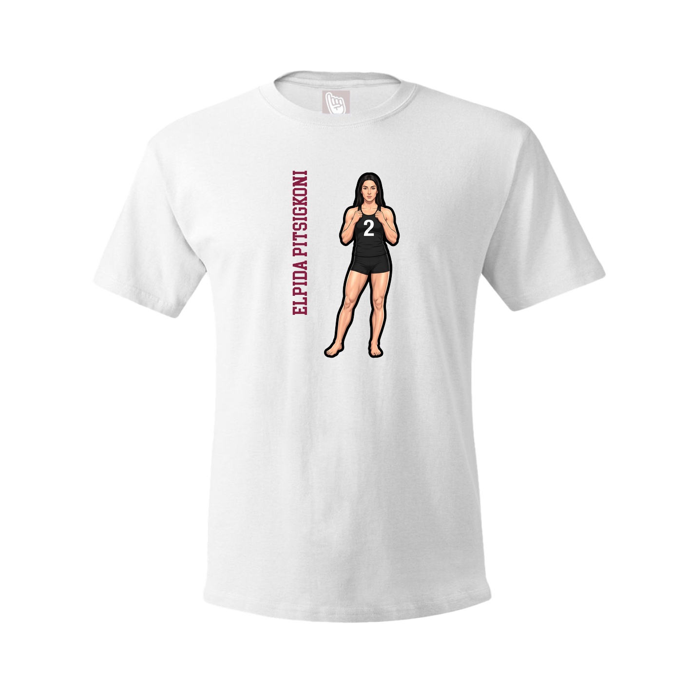 Tee — Name Vertical in White