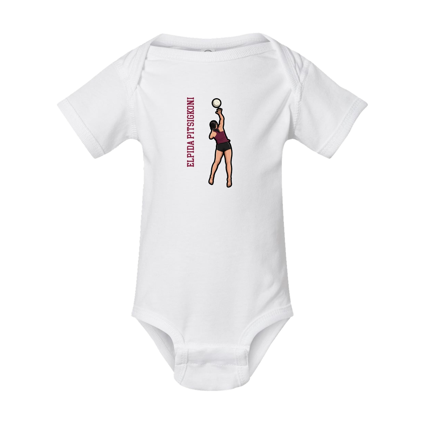 Baby Onesie — Name Vertical in White
