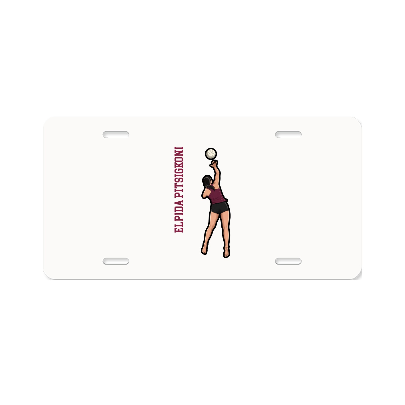 License Plate — Name Vertical in Classic