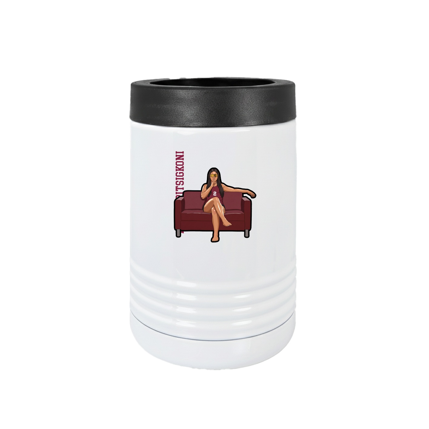 Beverage Holder — Name Vertical in White