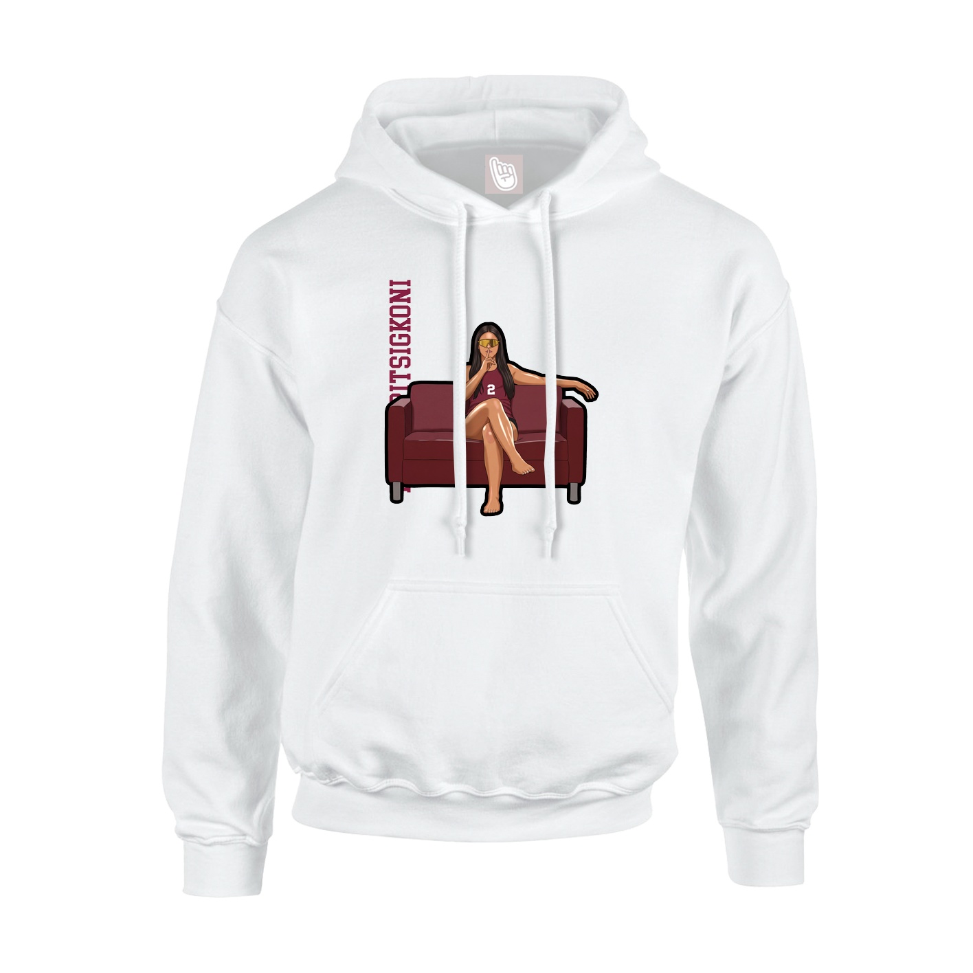 Hoodie — Name Vertical in White