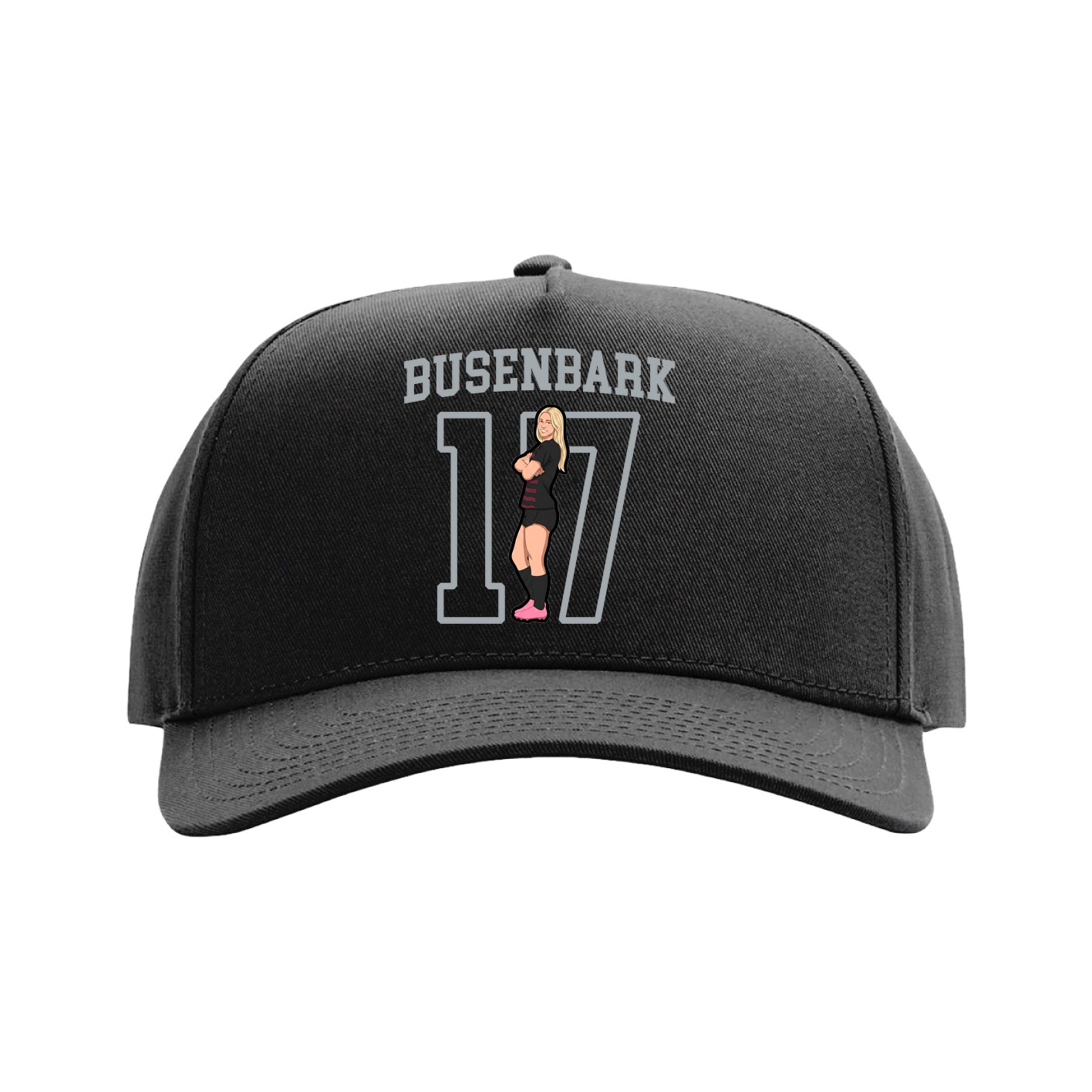 Full Fabric Five-Panel Champ Cap — Shirsey in Black