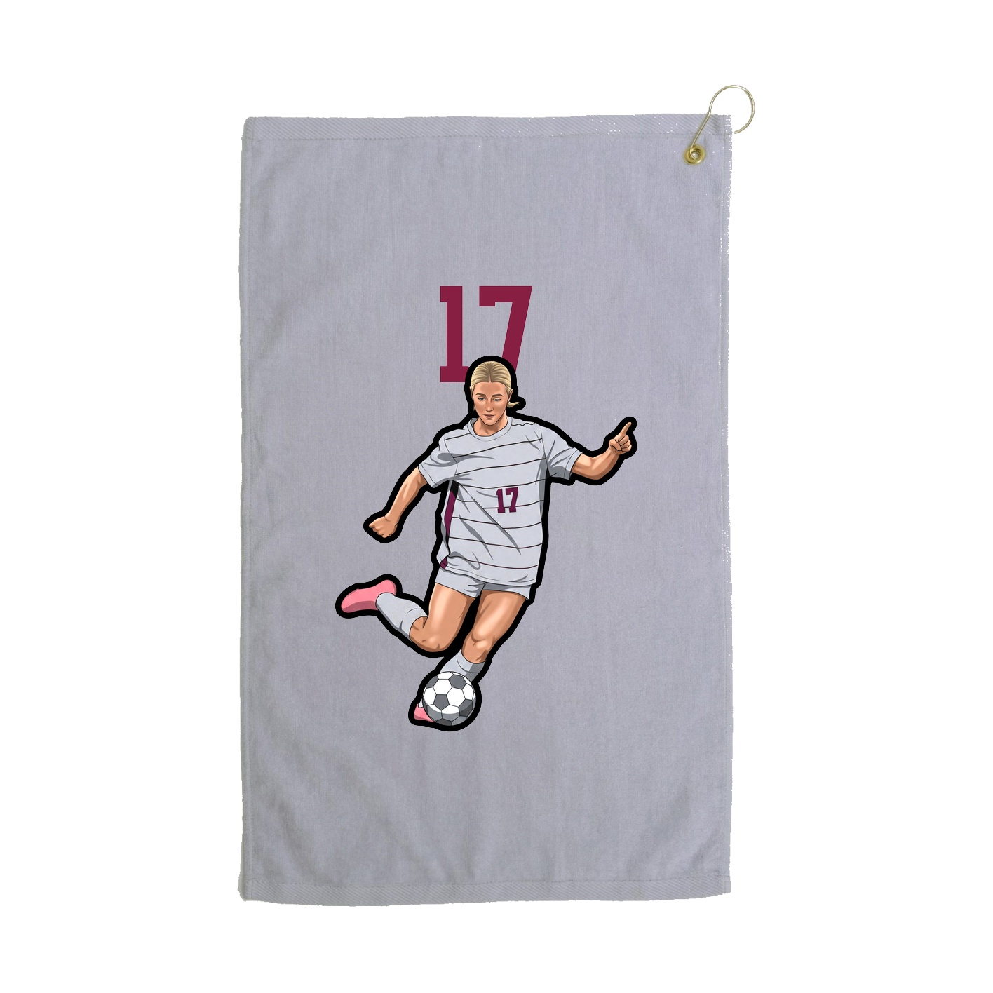 Golf Towel — Number Top in Grey