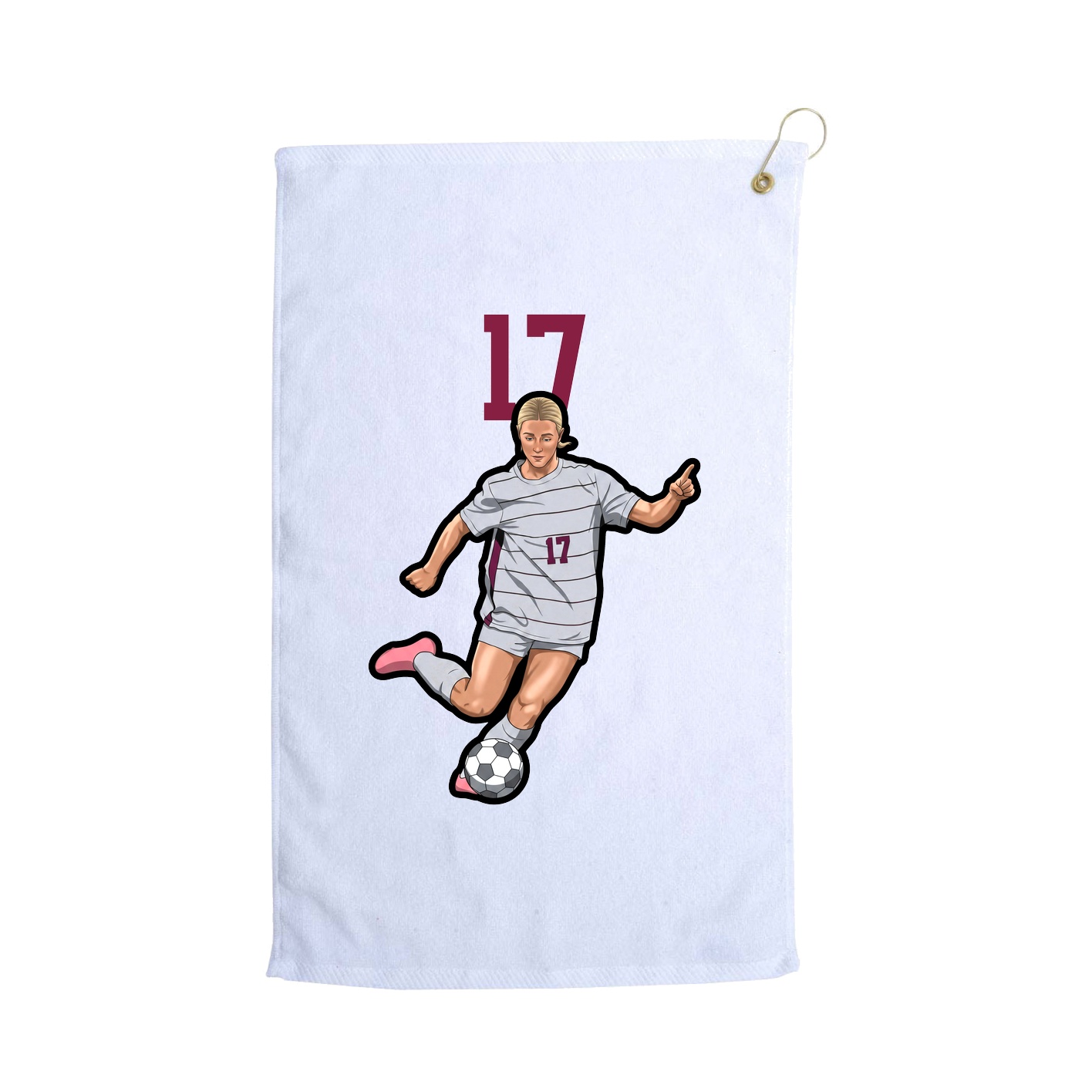 Golf Towel — Number Top in White