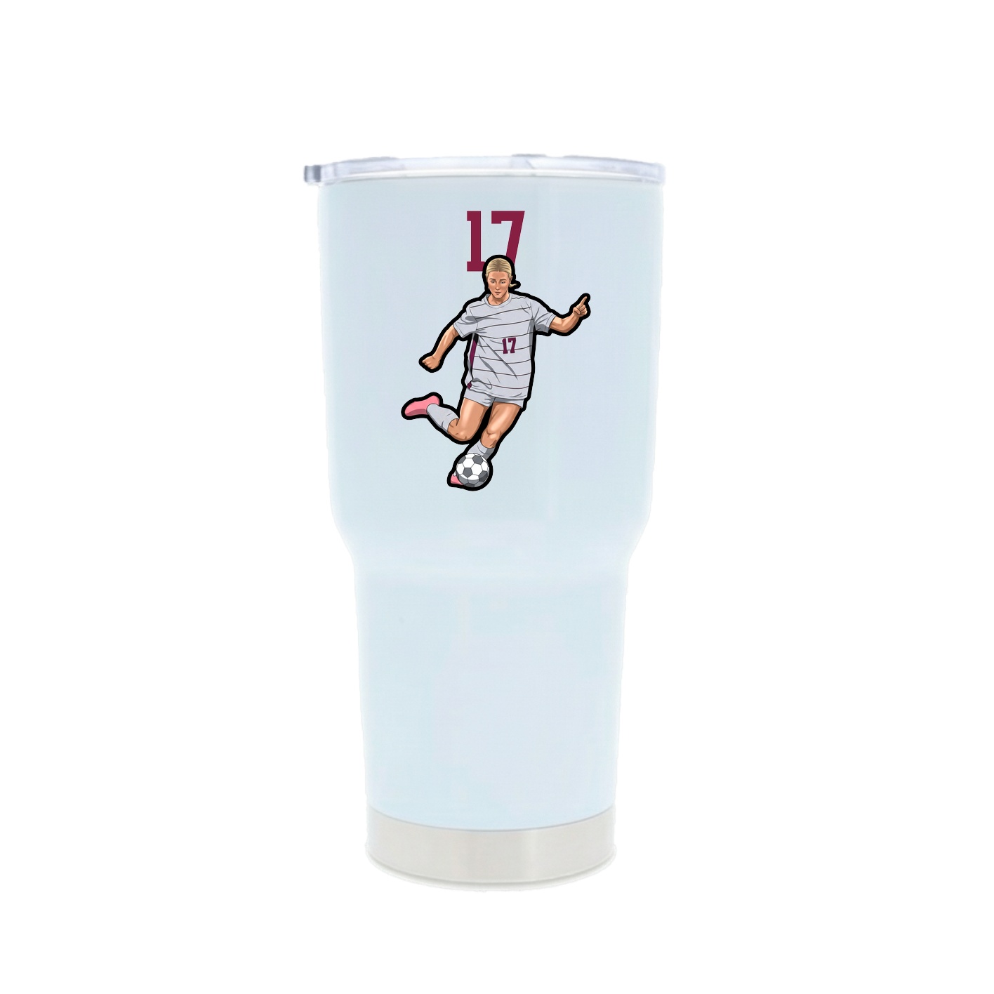 30oz Stainless Steel Tumbler — Number Top in White