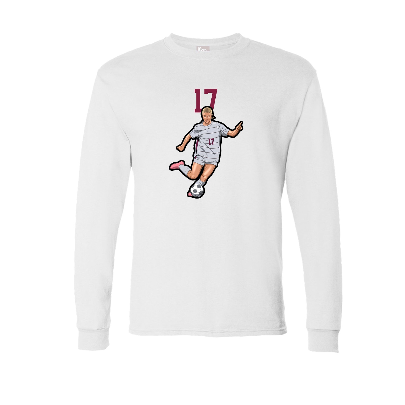Long Sleeve Tee — Number Top in White