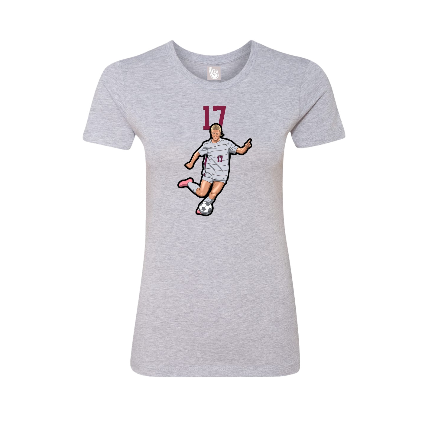 Fitted Women's Tee — Number Top in Grey