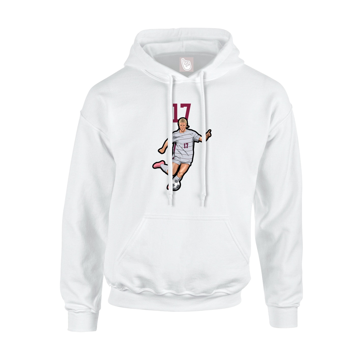 Hoodie — Number Top in White