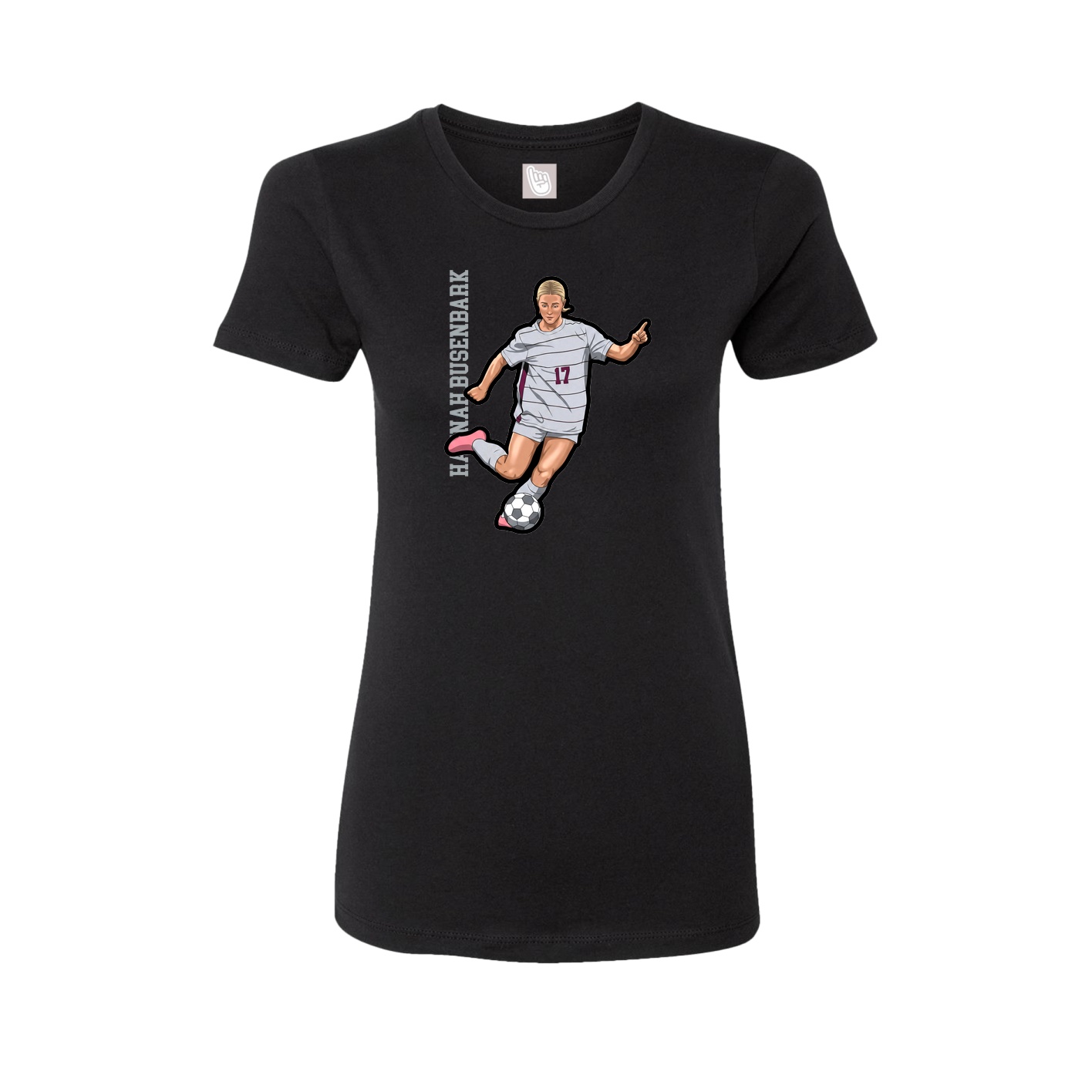 Womens Tee — Name Vertical in Black