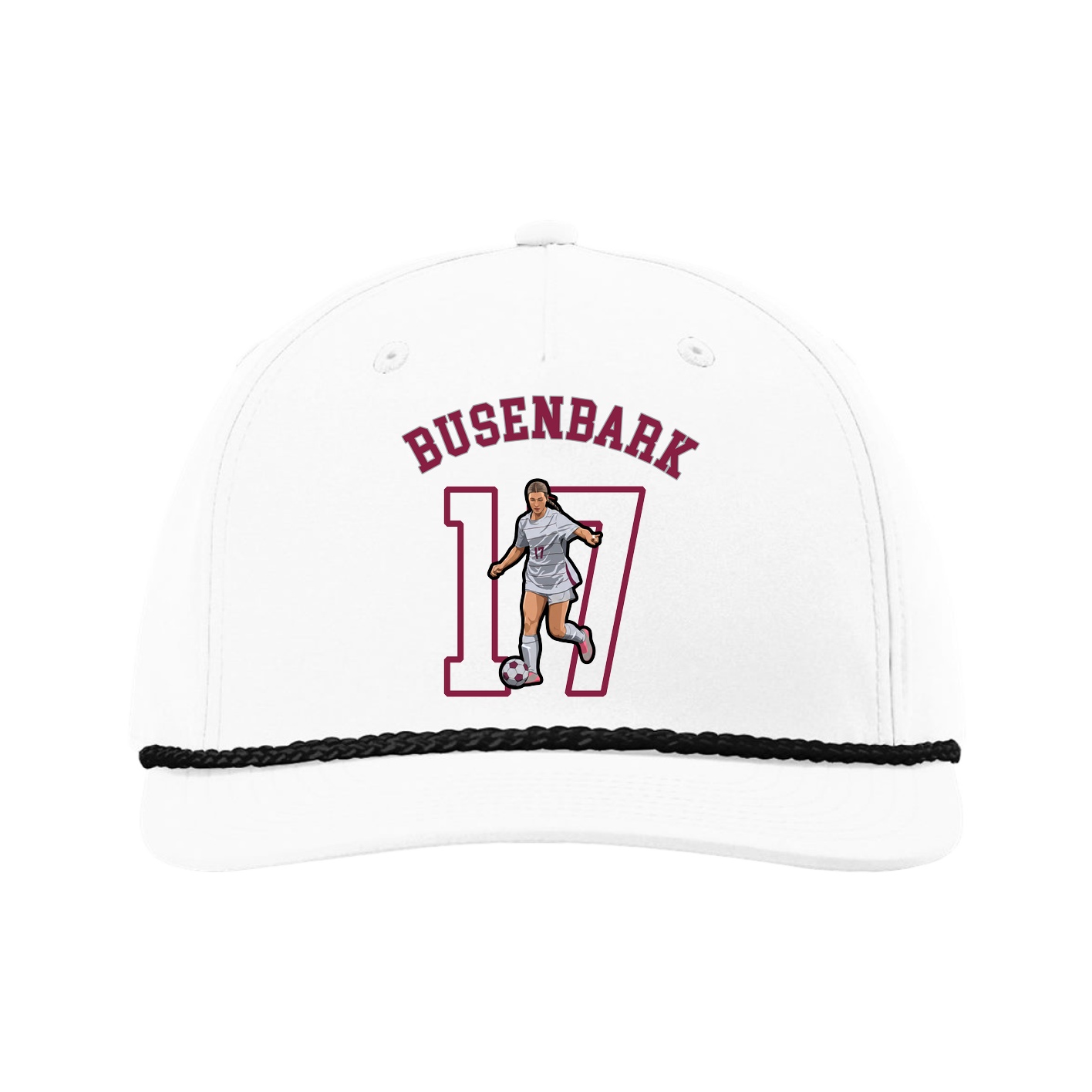 Five-Panel Classic Rope Cap — Shirsey Arch in White