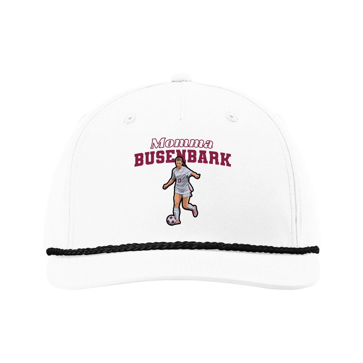 Five-Panel Classic Rope Cap — Mothers Day Block in White