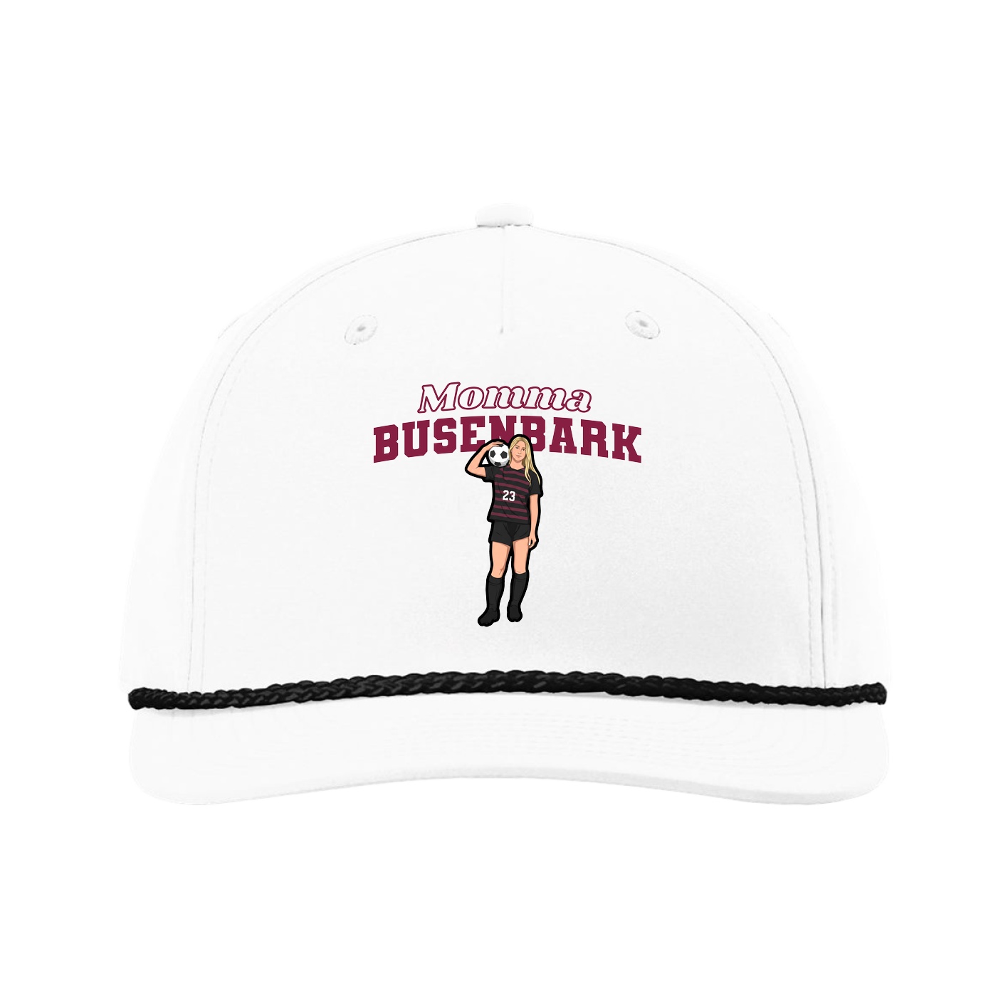 Five-Panel Classic Rope Cap — Mothers Day Block in White