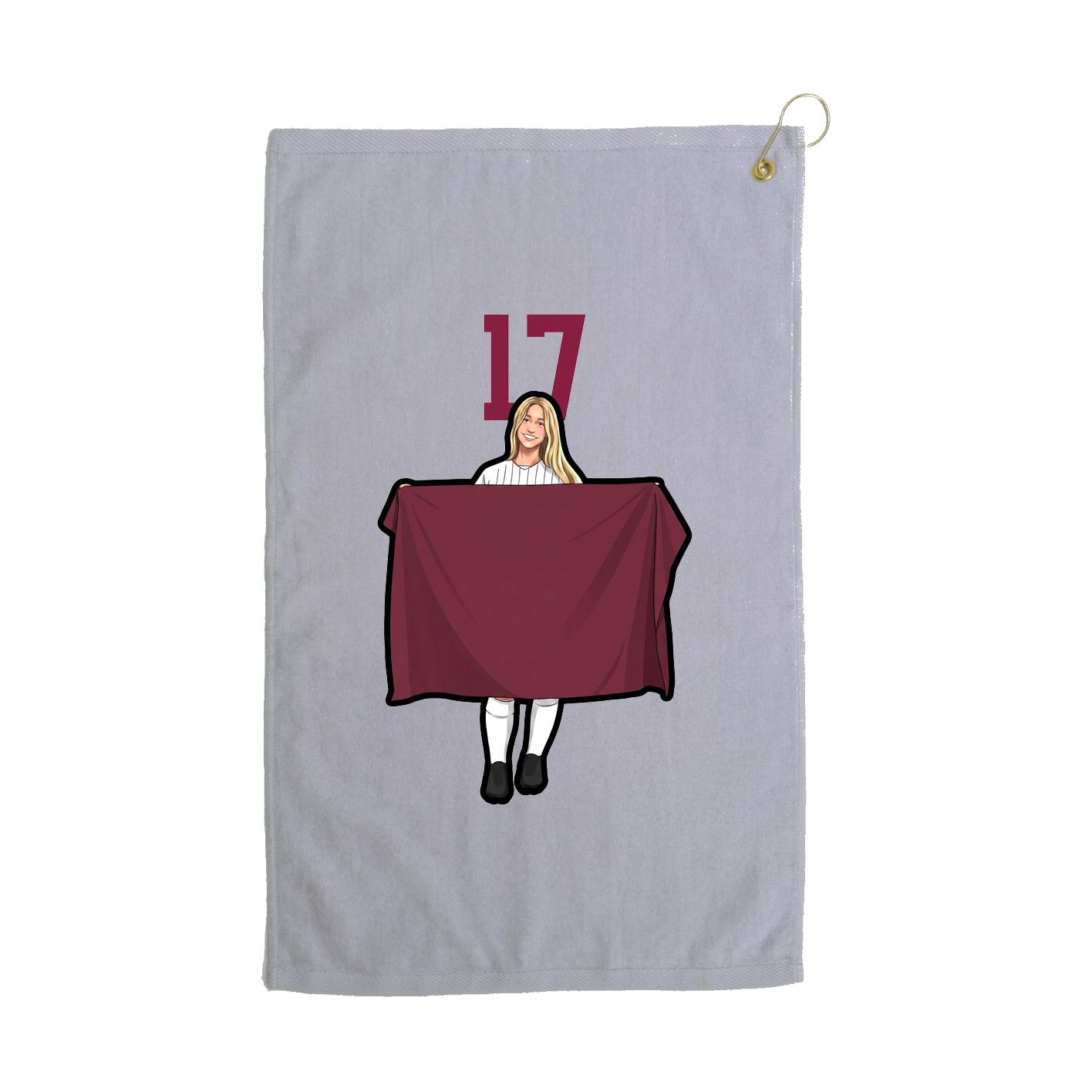 Golf Towel — Number Top in Grey