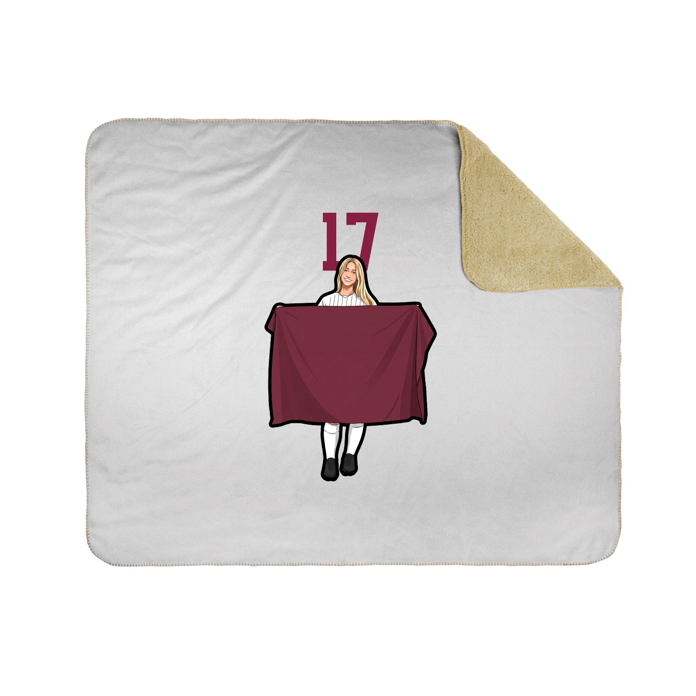 Throw Blanket — Number Top in White