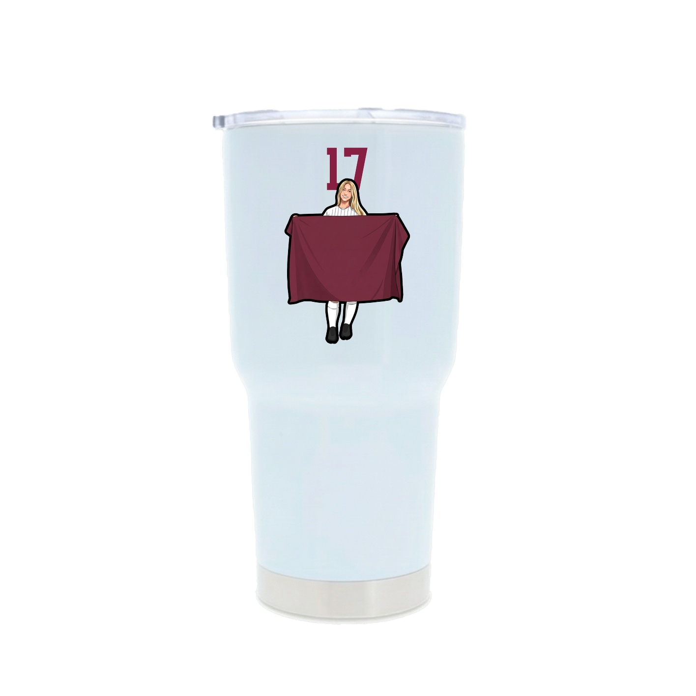 30oz Stainless Steel Tumbler — Number Top in White