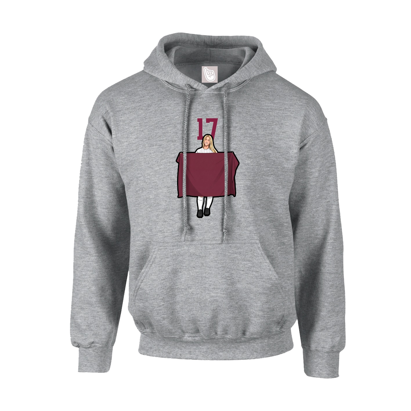Hoodie — Number Top in Grey