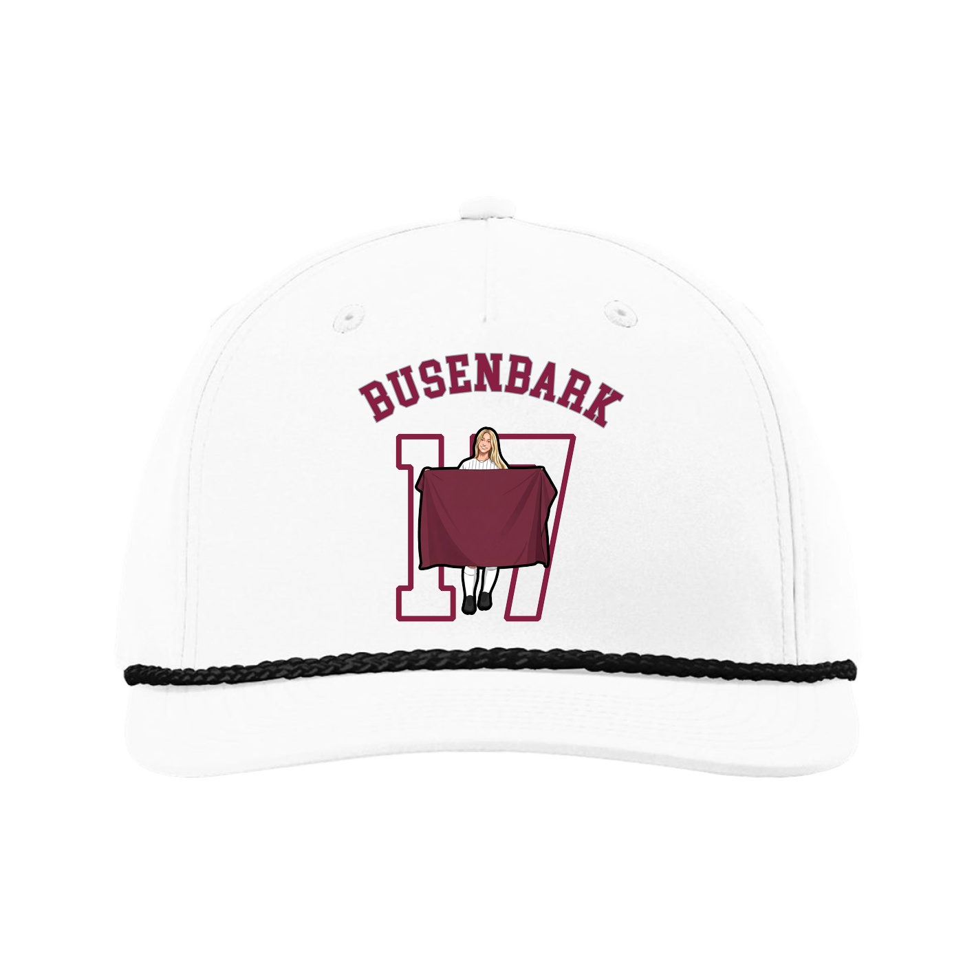 Five-Panel Classic Rope Cap — Shirsey Arch in White