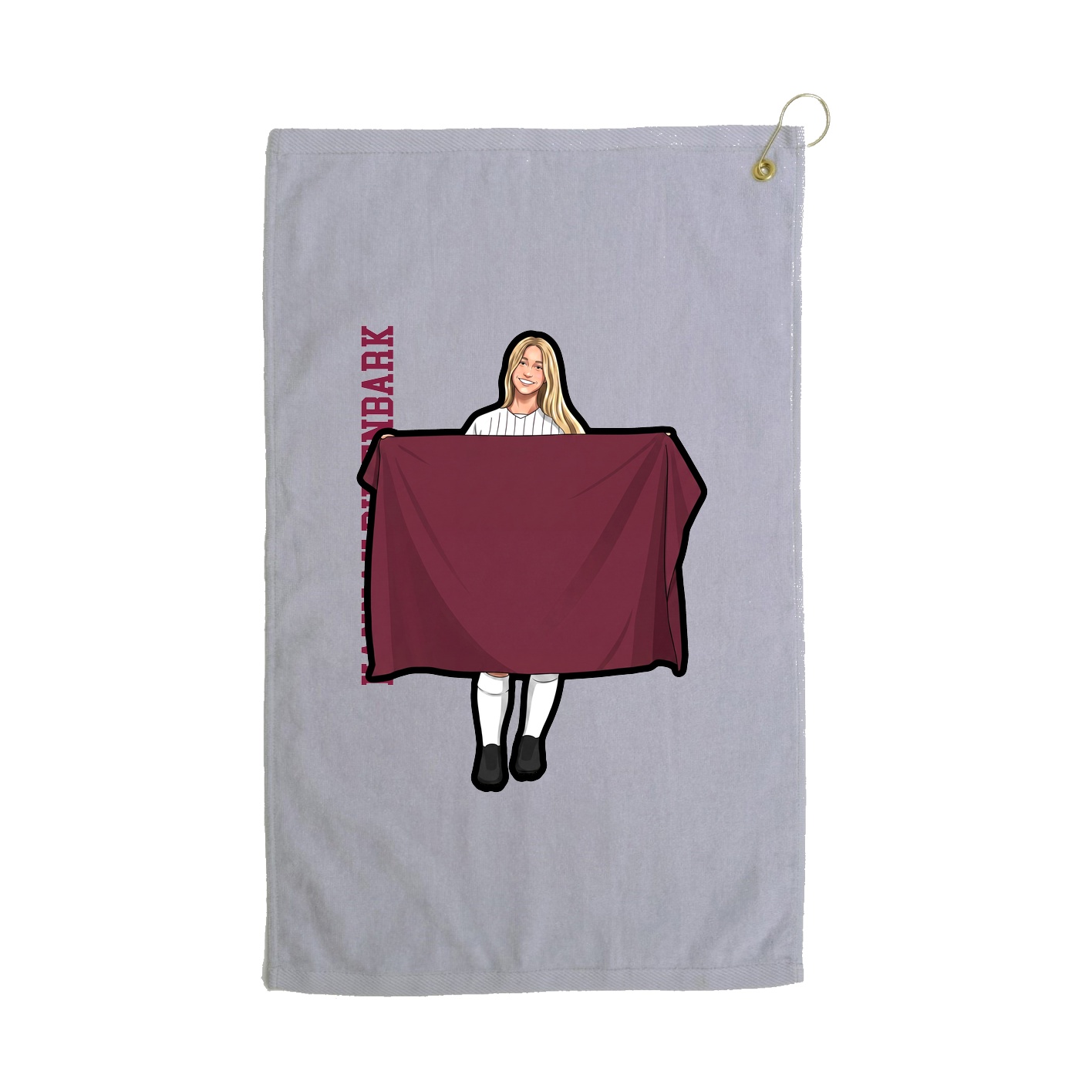 Golf Towel — Name Vertical in Grey