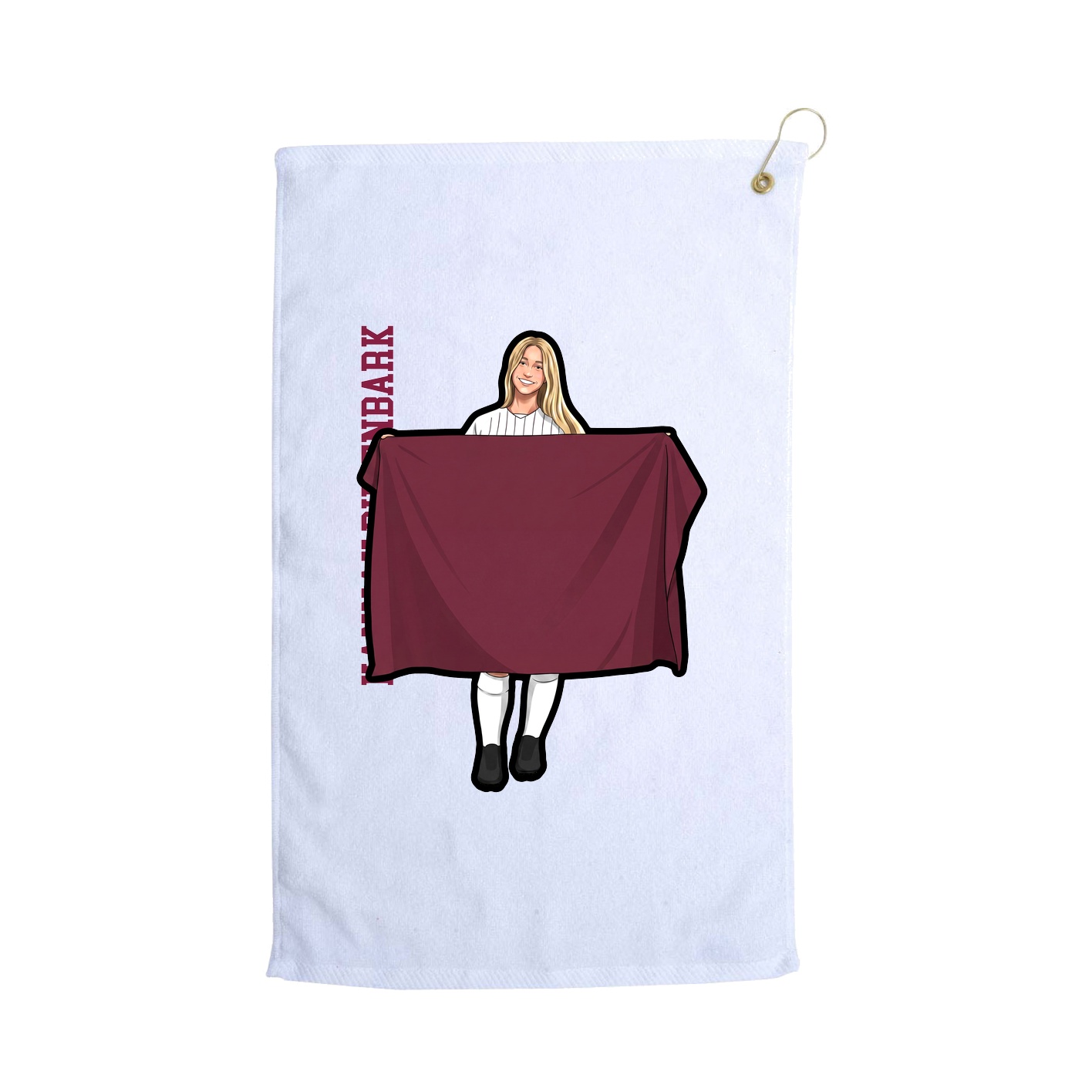 Golf Towel — Name Vertical in White