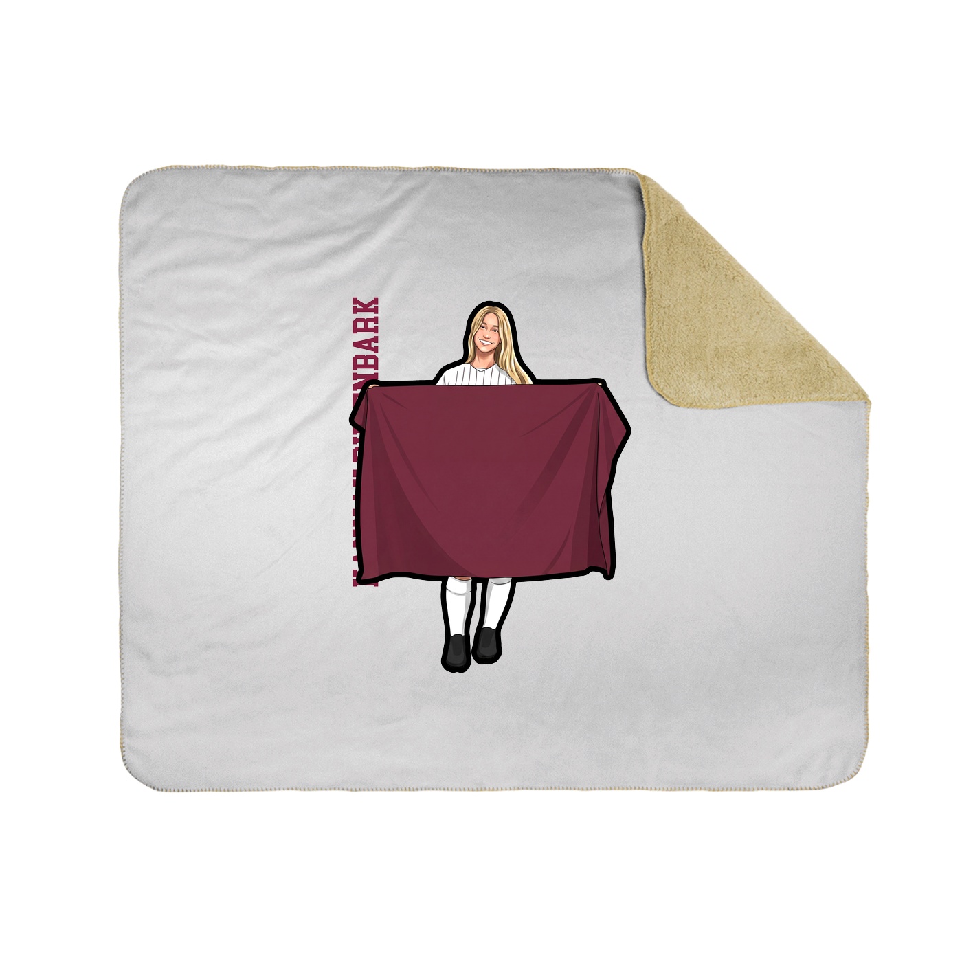 Throw Blanket — Name Vertical in White