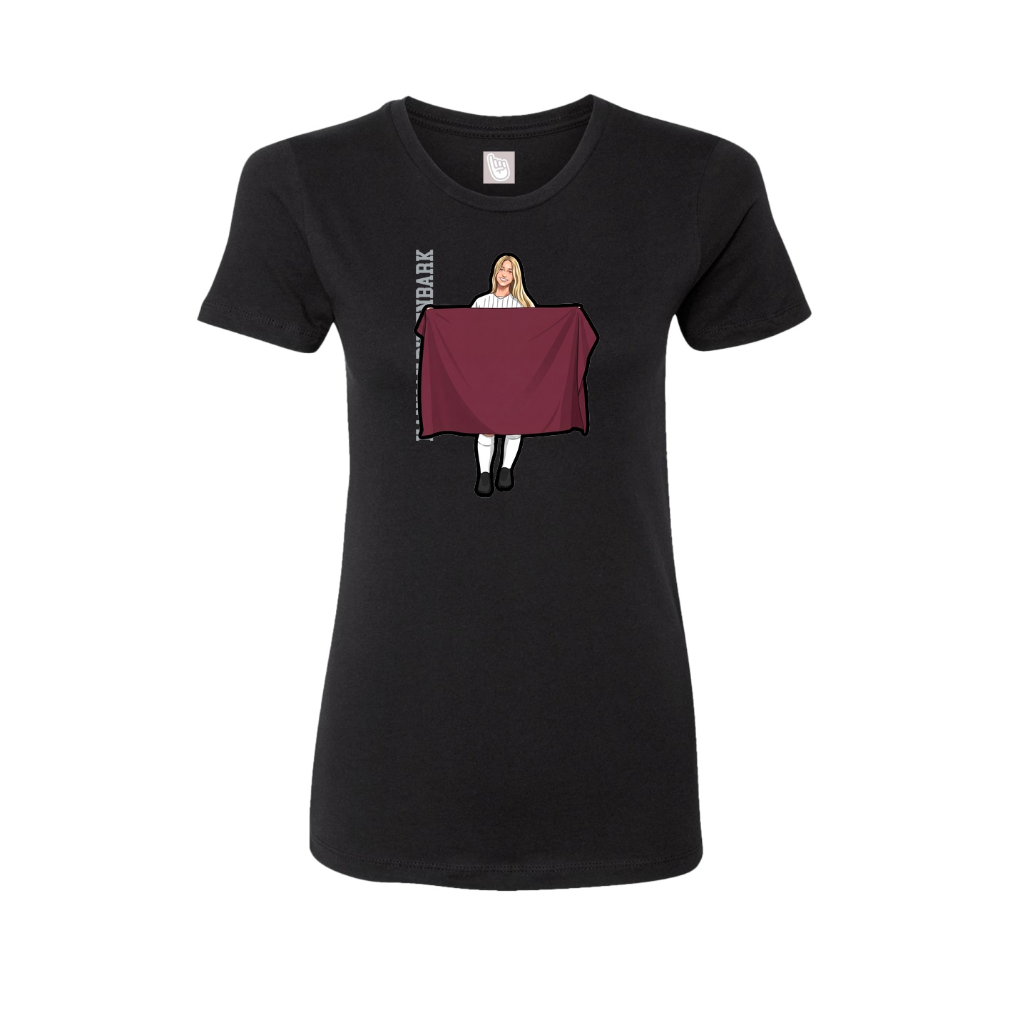Womens Tee — Name Vertical in Black