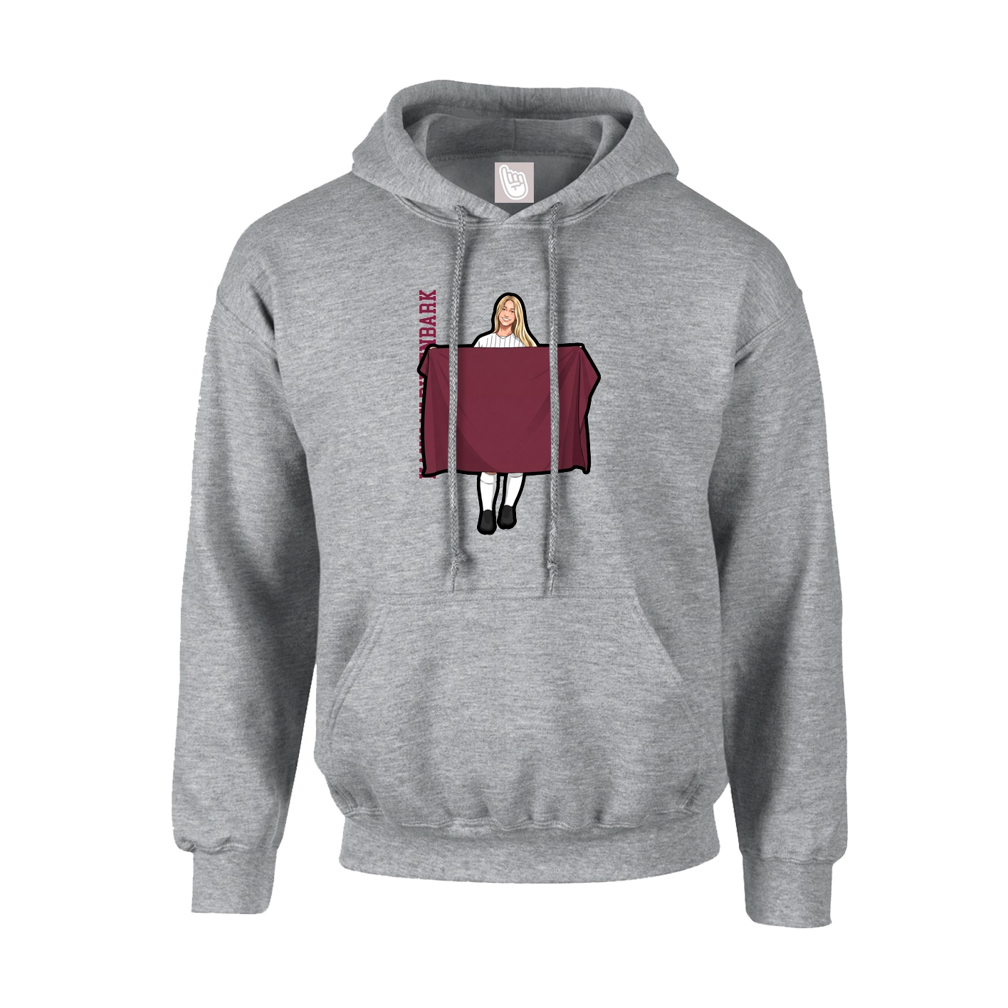 Hoodie — Name Vertical in Grey