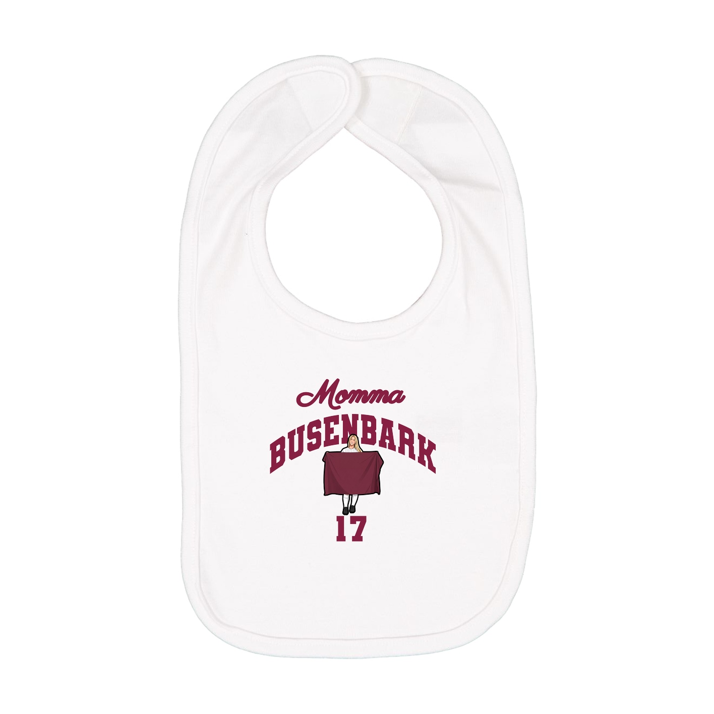 Infant Bib — Mothers Day Arch in White