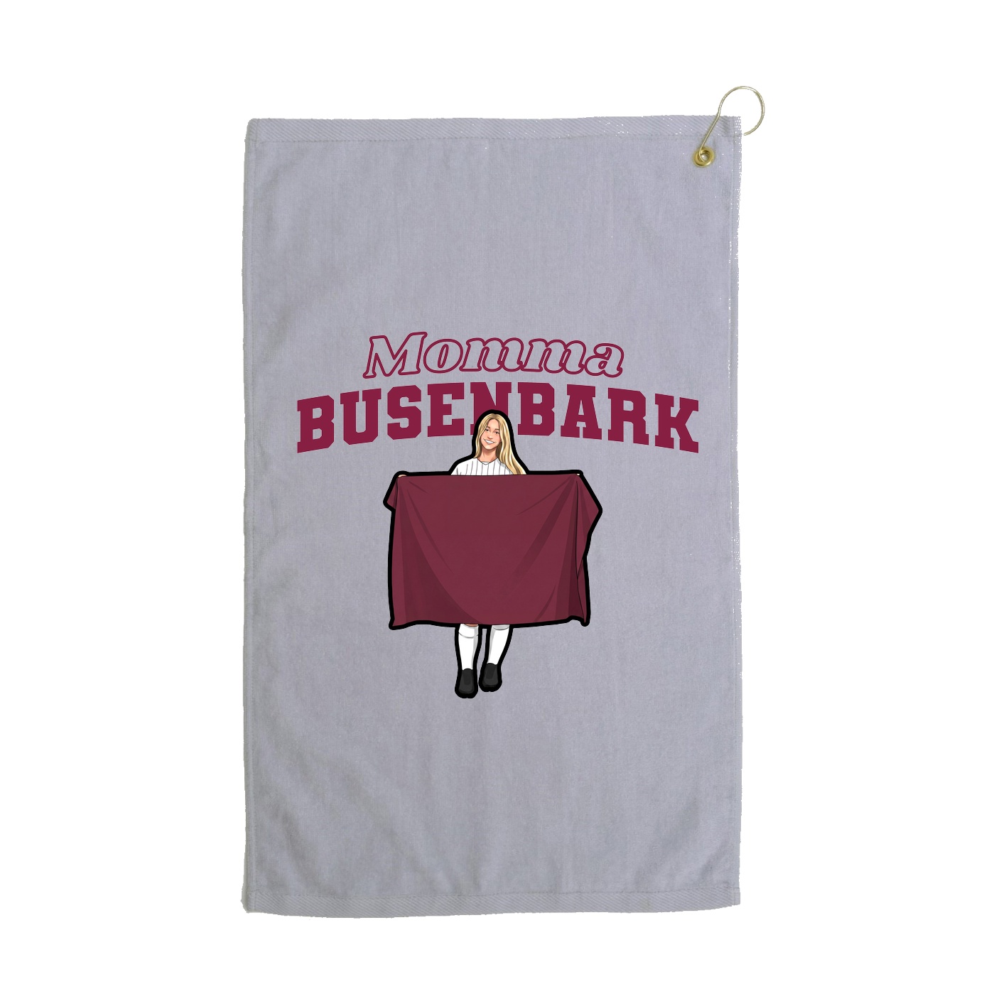 Golf Towel — Mothers Day Block in Grey