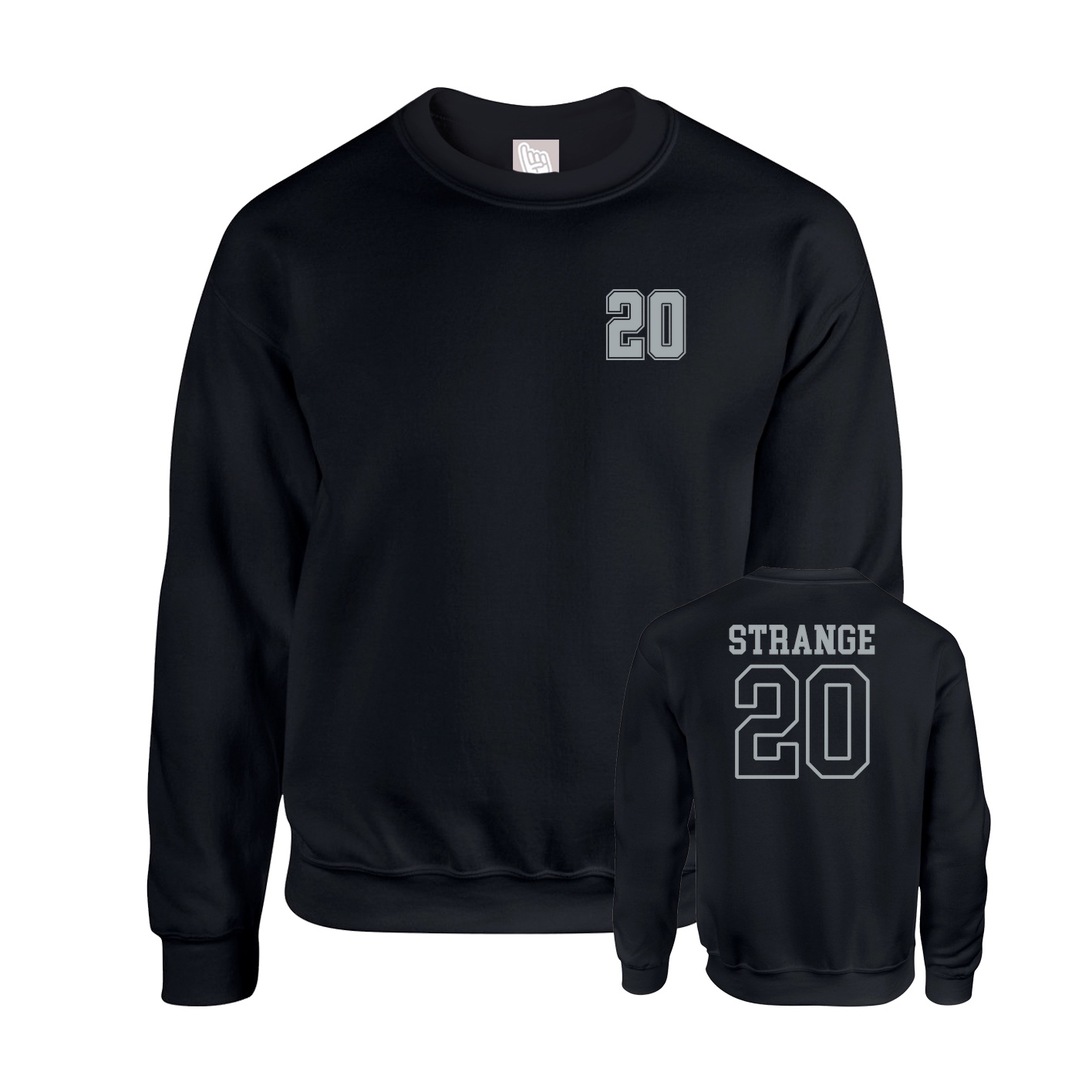 Fleece Crew — Chest Back in Black