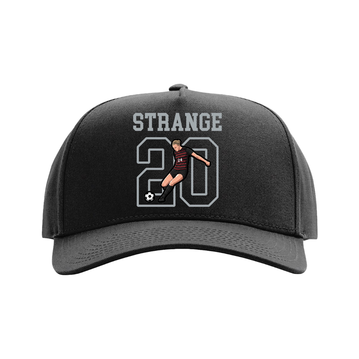 Full Fabric Five-Panel Champ Cap — Shirsey in Black