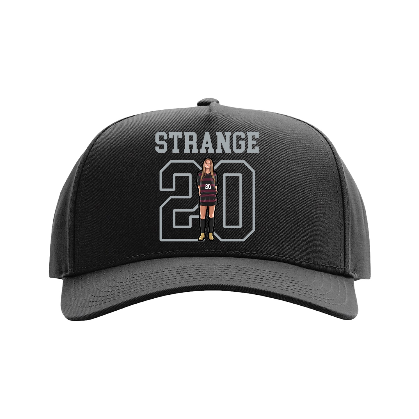 Full Fabric Five-Panel Champ Cap — Shirsey in Black
