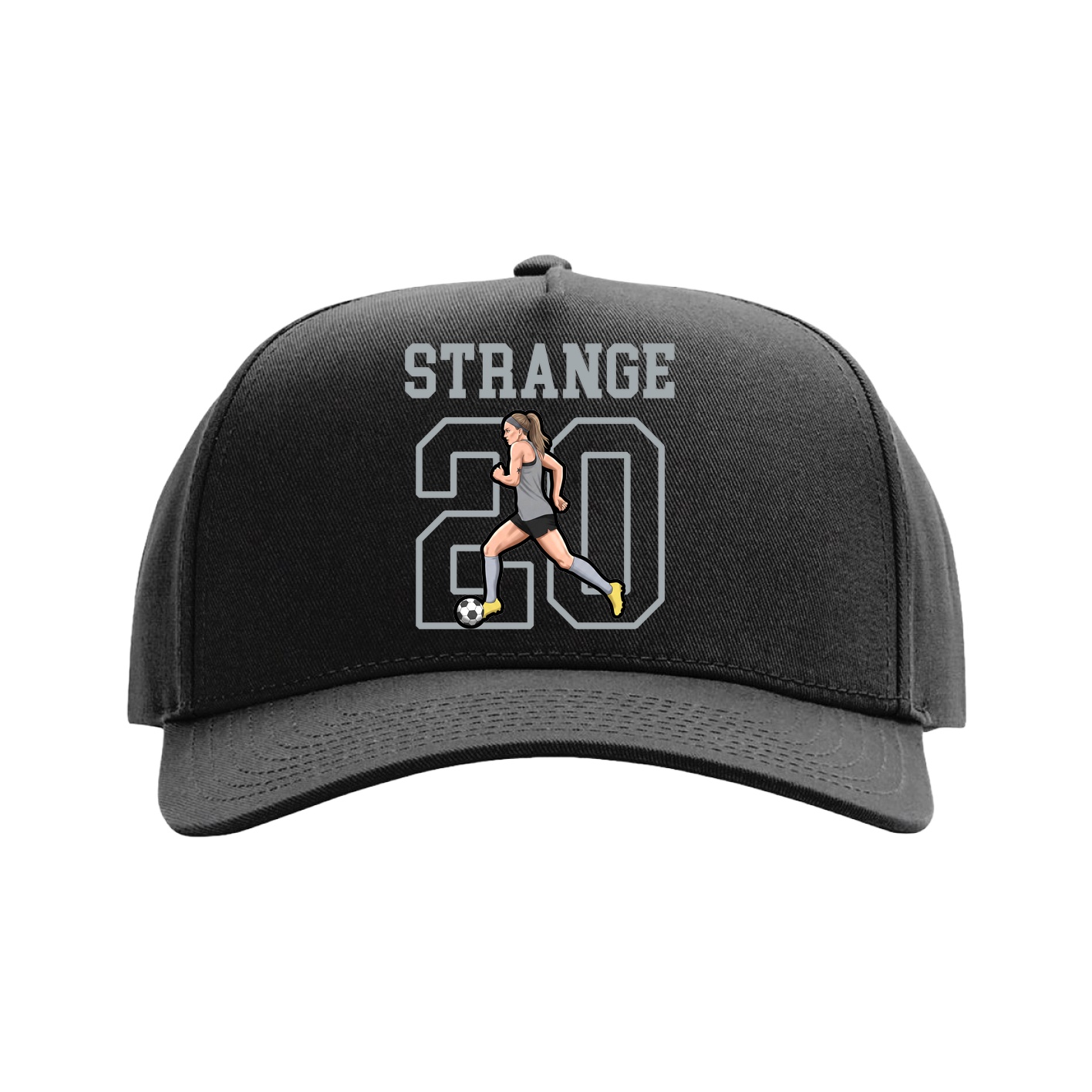 Full Fabric Five-Panel Champ Cap — Shirsey in Black