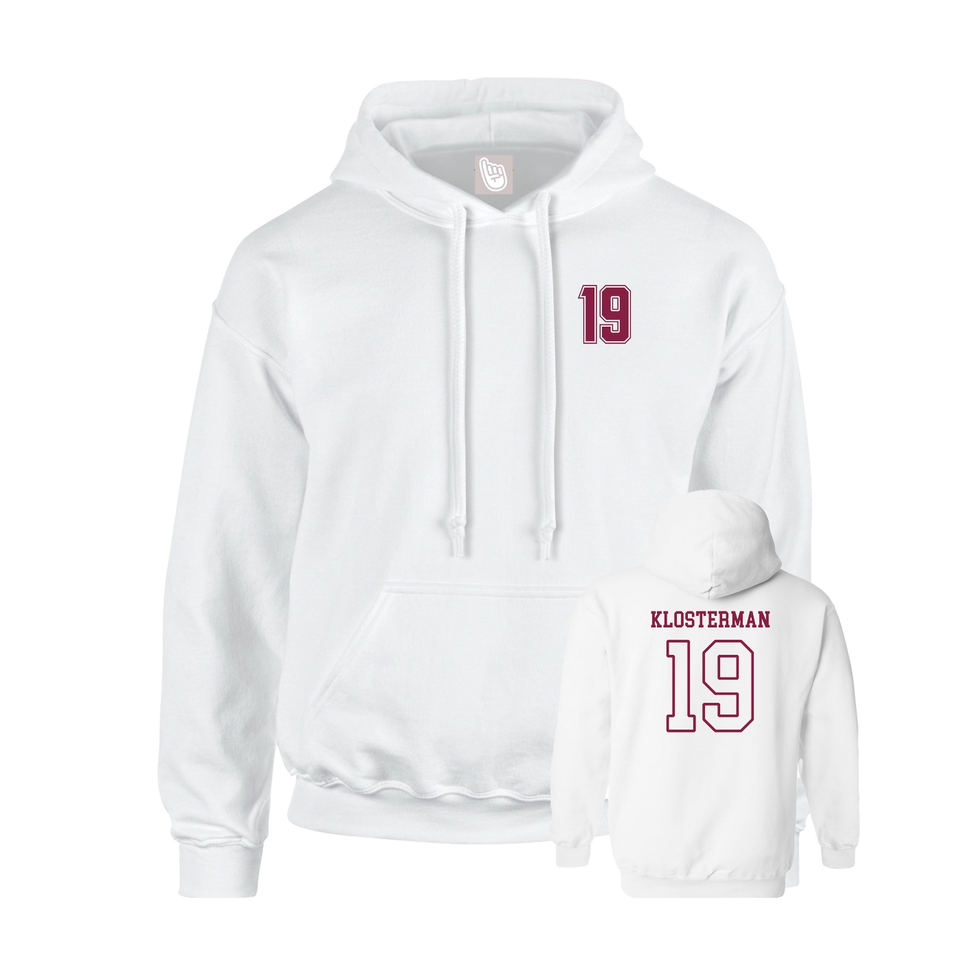 Hoodie — Chest Back in White